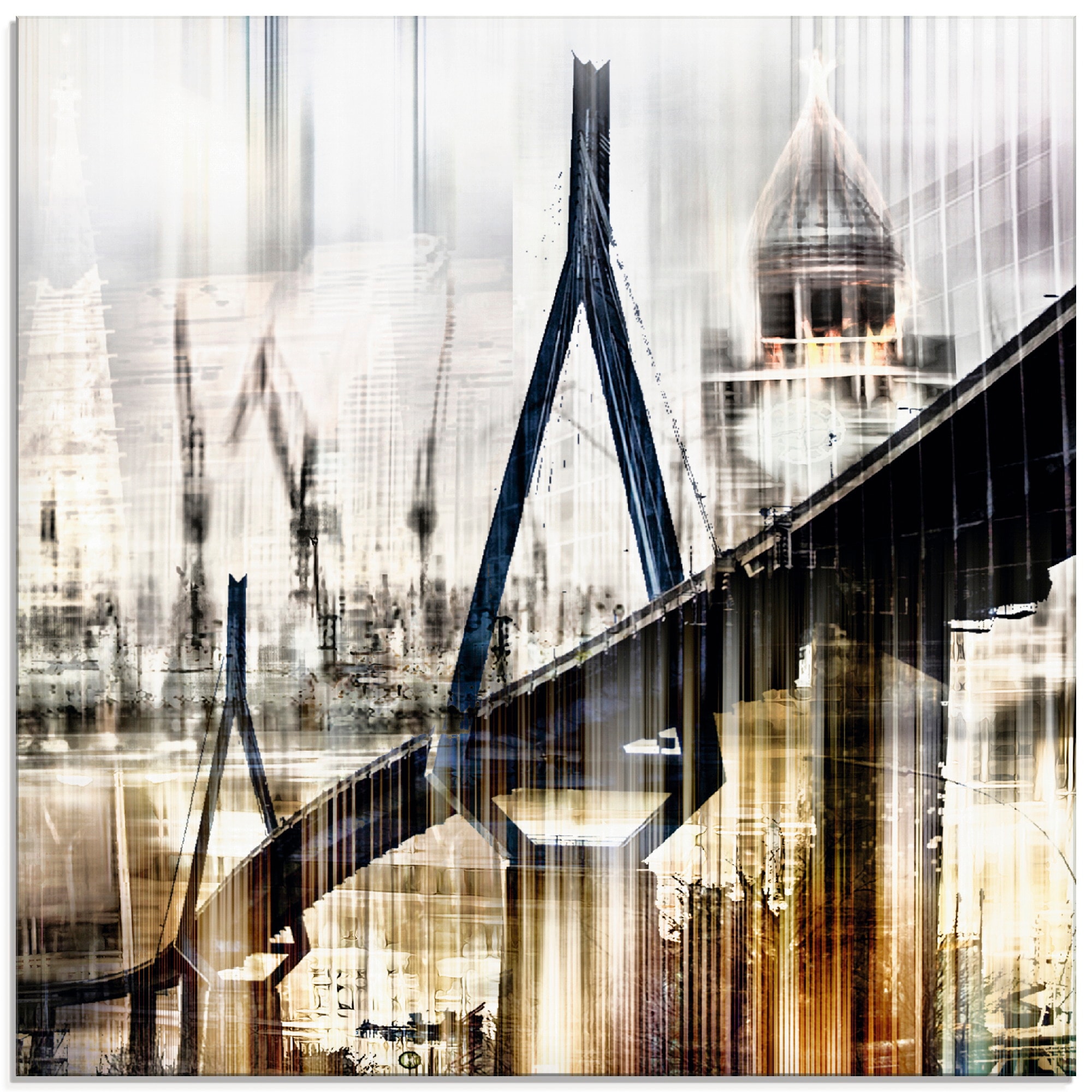 Artland Glasbild »Hamburg Skyline Collage III«, Deutschland, (1 St.), in verschiedenen Größen