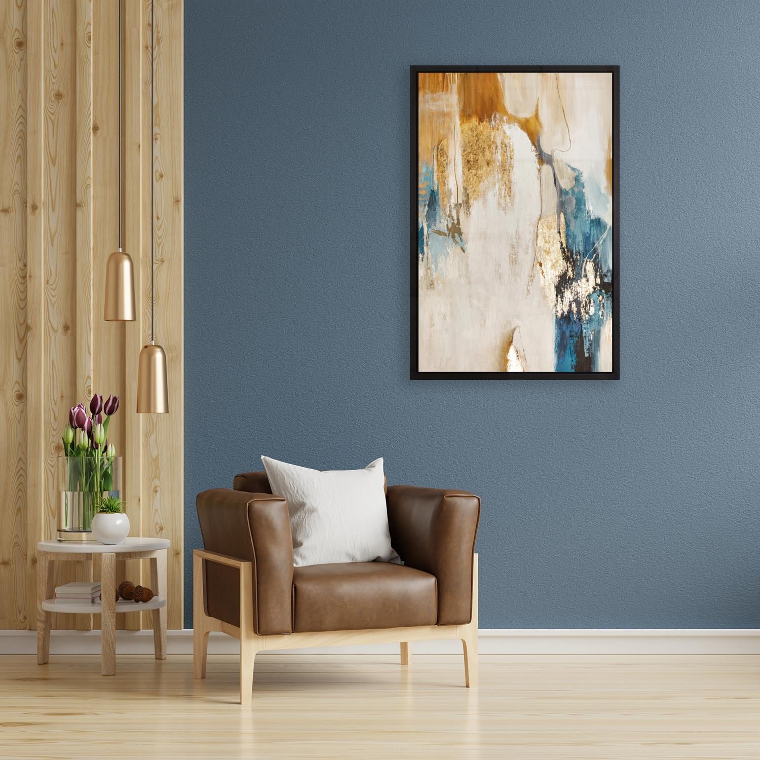 queence Leinwandbild »Abstrakt Beige und Gold«, Abstrakt-Abstrakte-Kunst-Mo günstig online kaufen