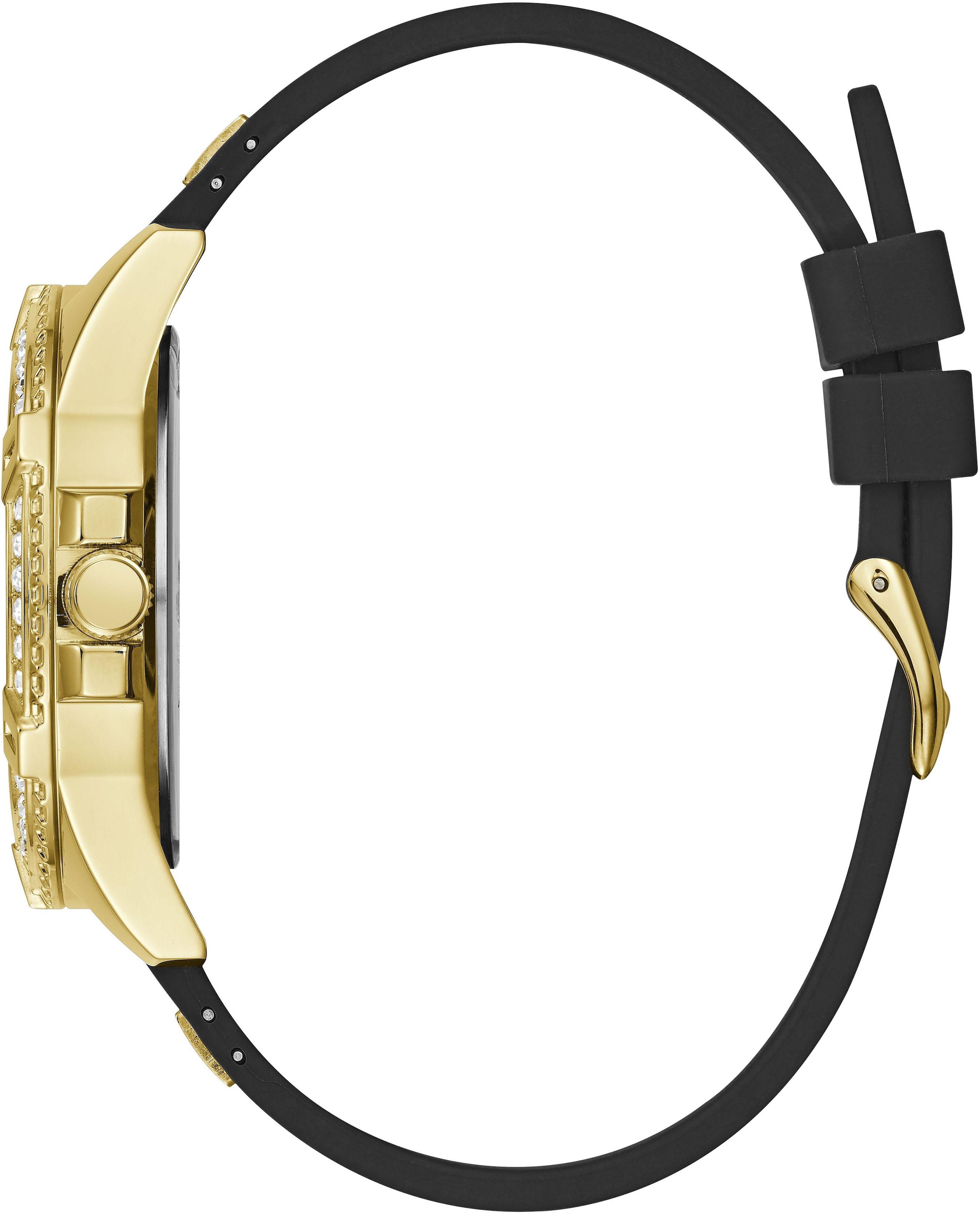 Guess Multifunktionsuhr »LADY FRONTIER«, Armbanduhr, Quarzuhr, Damenuhr, Silikonarmband