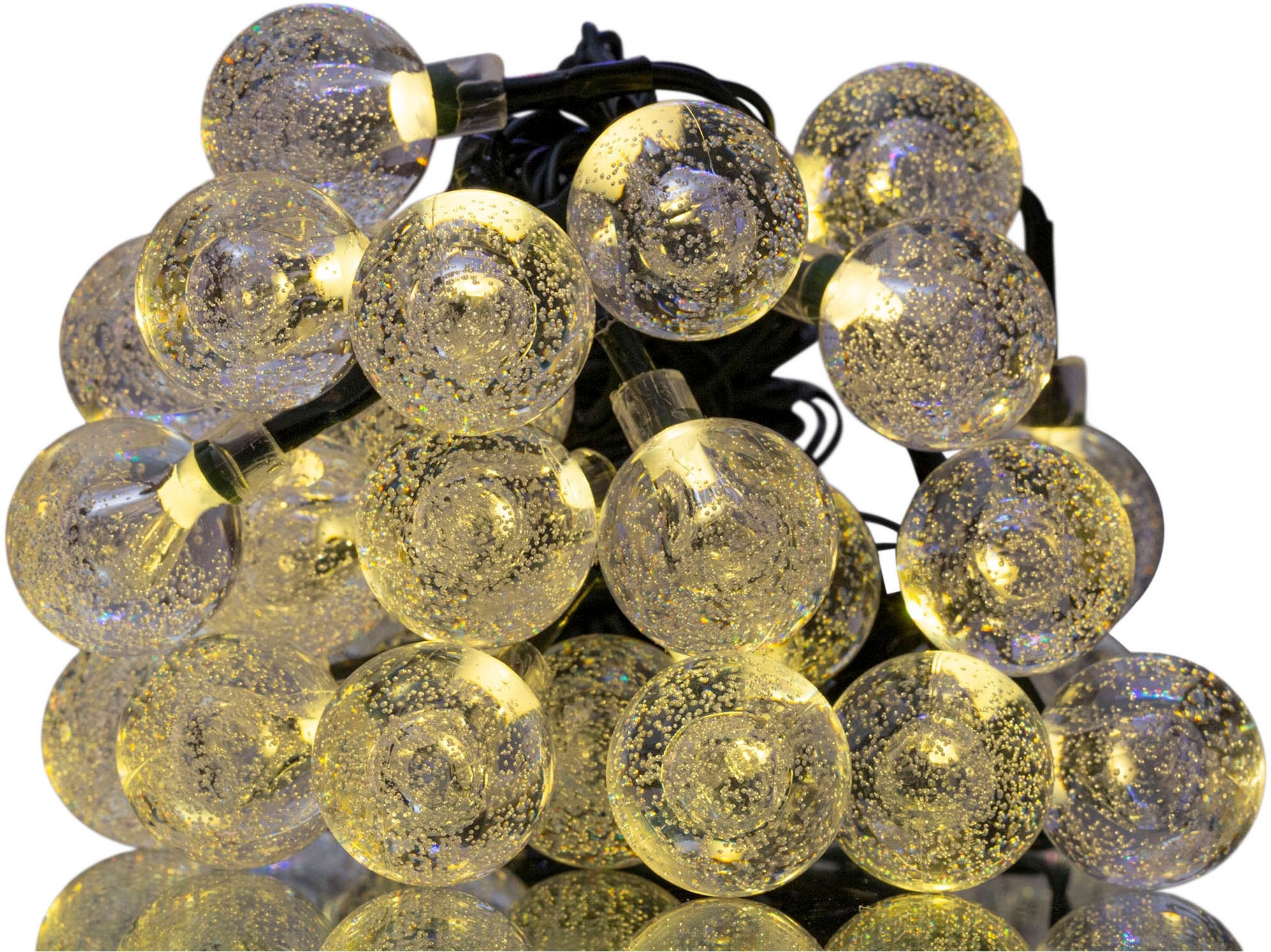 näve LED-Lichterkette »Becul«, 50 St.-flammig, Solar, 50 Leuchtkugeln, 8 Leuchtmodi per Fernbedienung inkl., Timer
