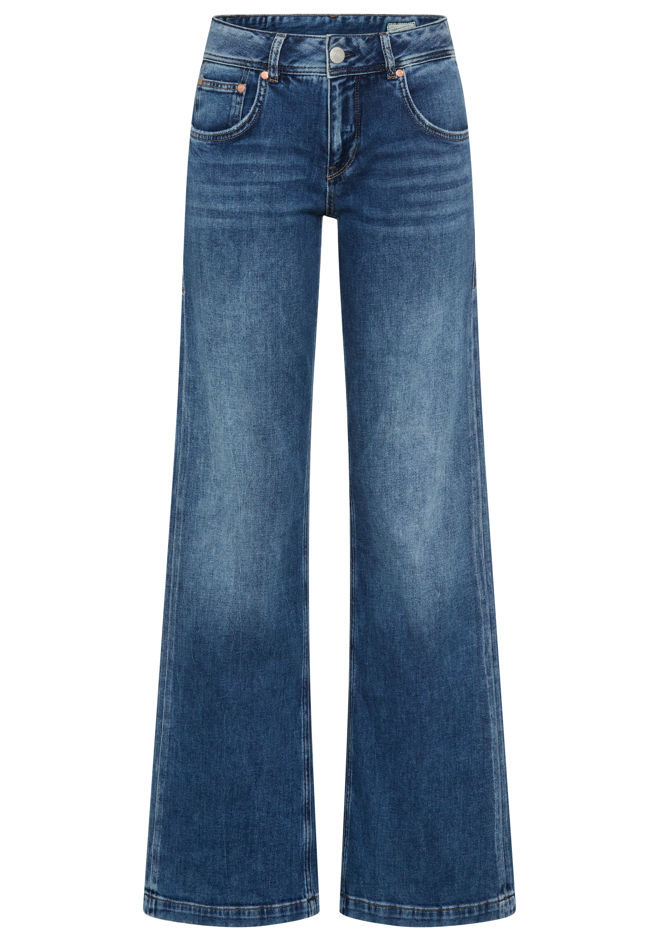 Herrlicher 5-Pocket-Jeans »Edna Denim Stretch« mit weitem Bein, Flared Fit