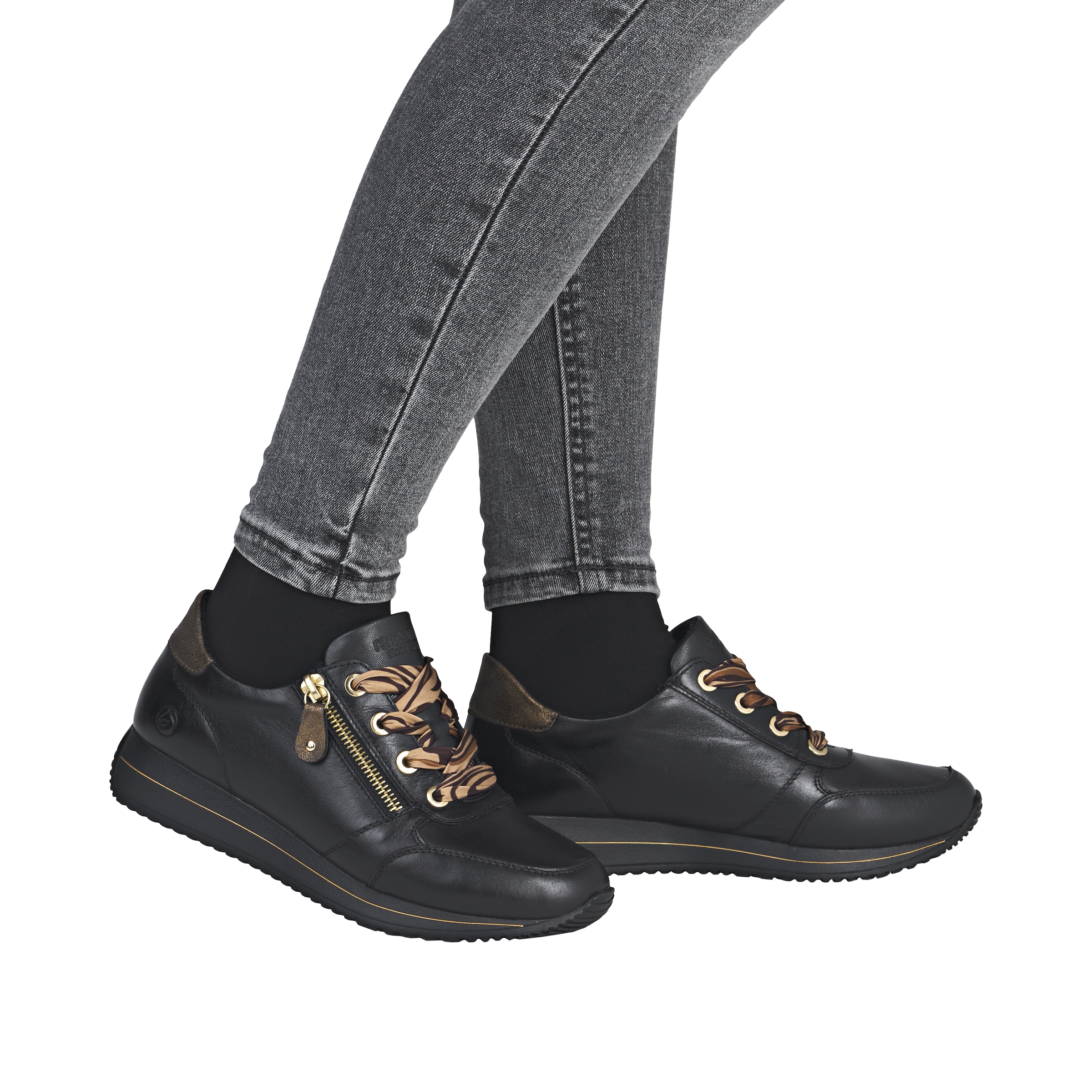 Remonte Keilsneaker  Schnürschuh, Halbschuh, Freizeitschuh mit seitlichem Reißverschluss