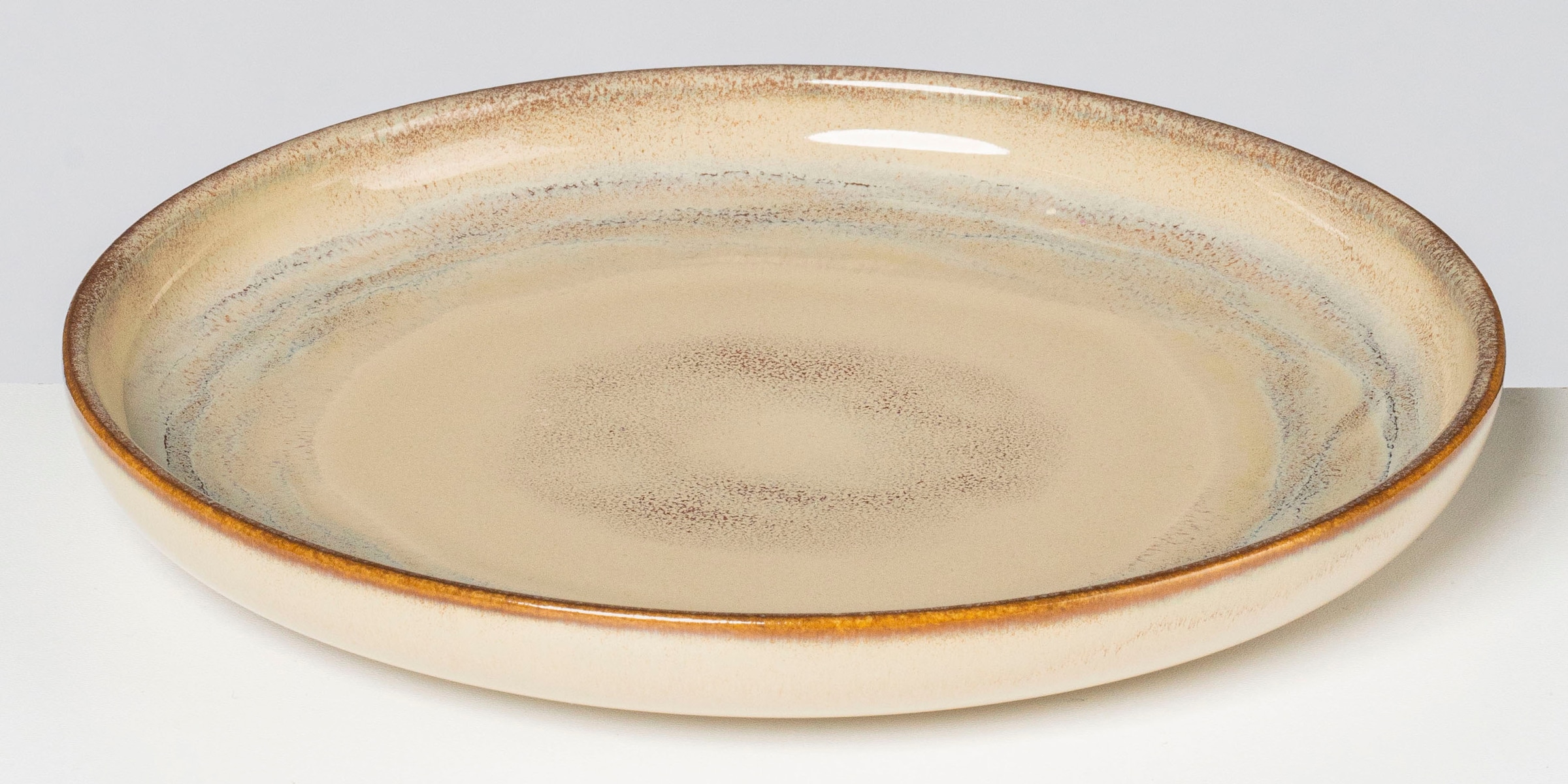 gipfelstück Dessertteller »Nebelwald«, (Set, 4 St.), Scandi-Style, glänzende Reaktivglasur, jedes Stück ein Unikat