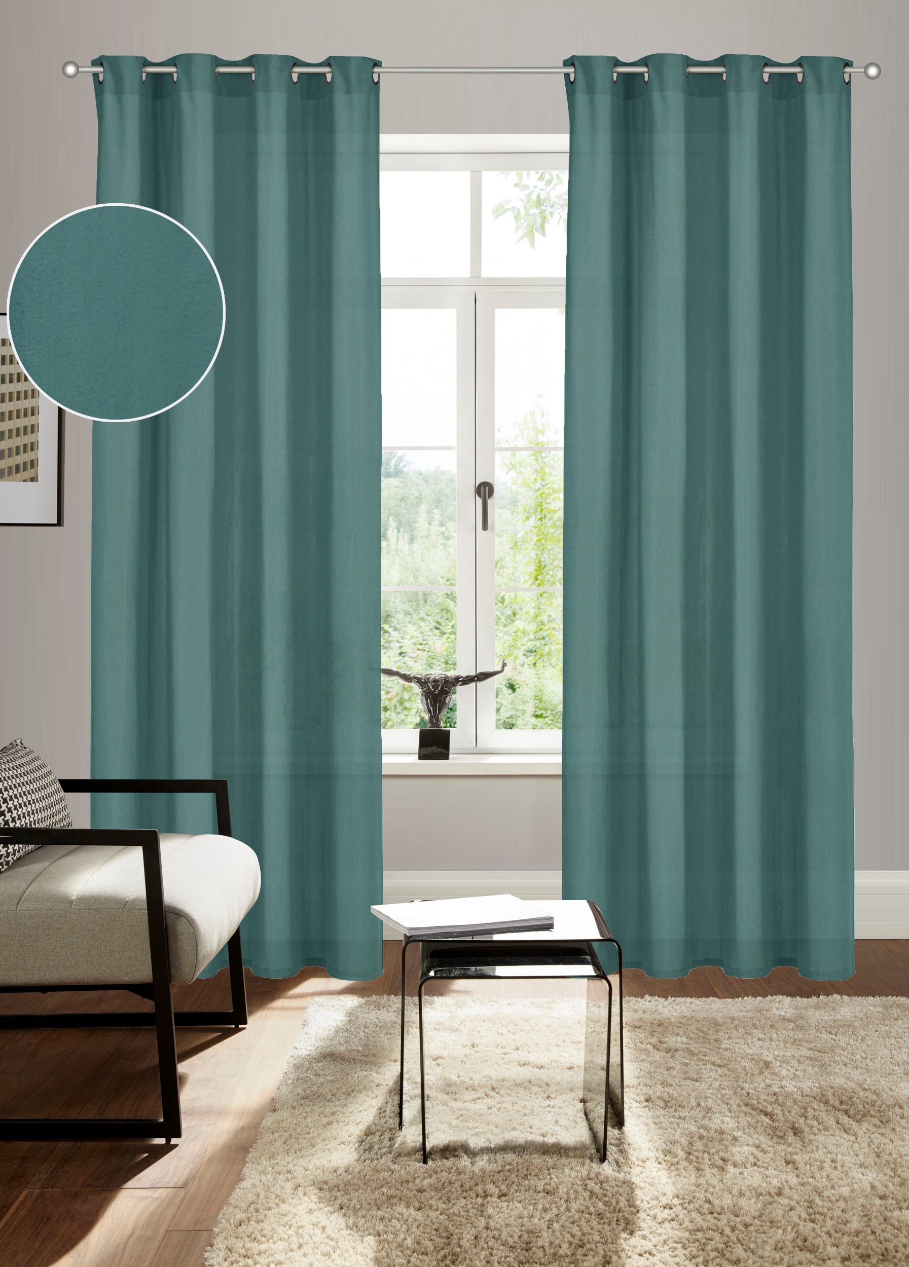 Bruno Banani Vorhang »Lagan«, (2 St.), 2-er Set, gewebt, Microfaser, versch günstig online kaufen