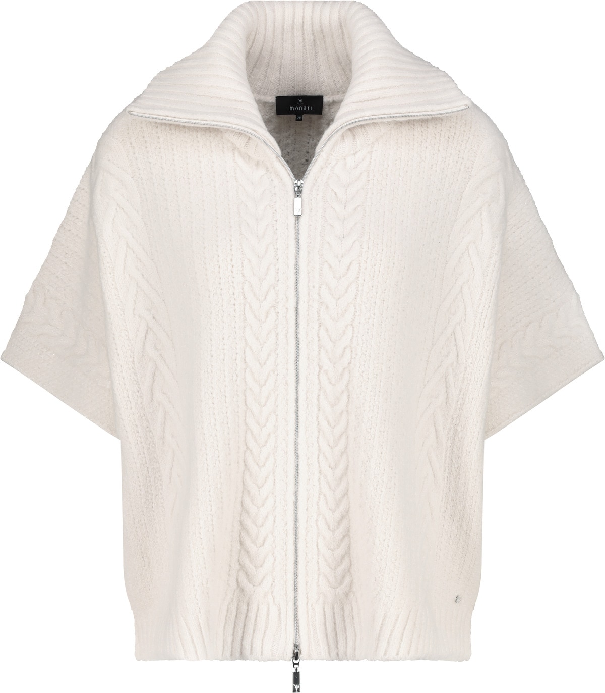 Monari Strickcape »Jacke Strickcape Zopf«, Mit Rundhalsausschnitt