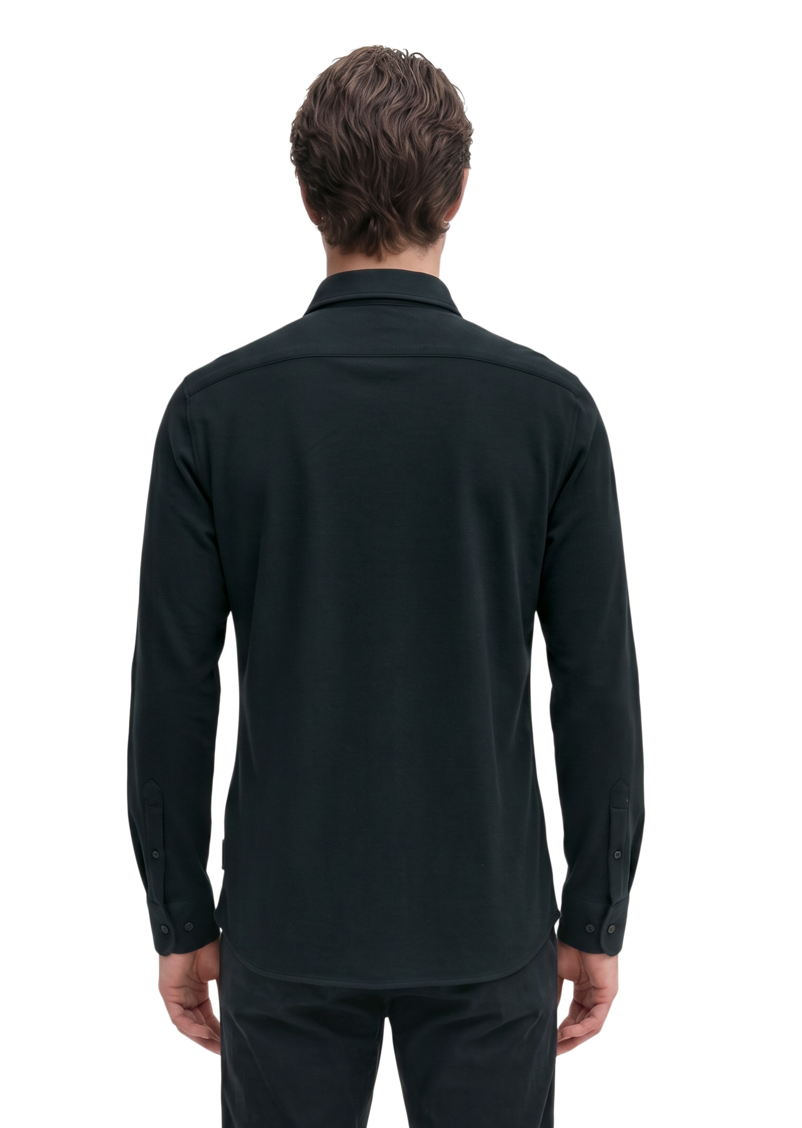 Marc O'Polo Langarmhemd Shaped Fit, mit feiner Piqué-Struktur