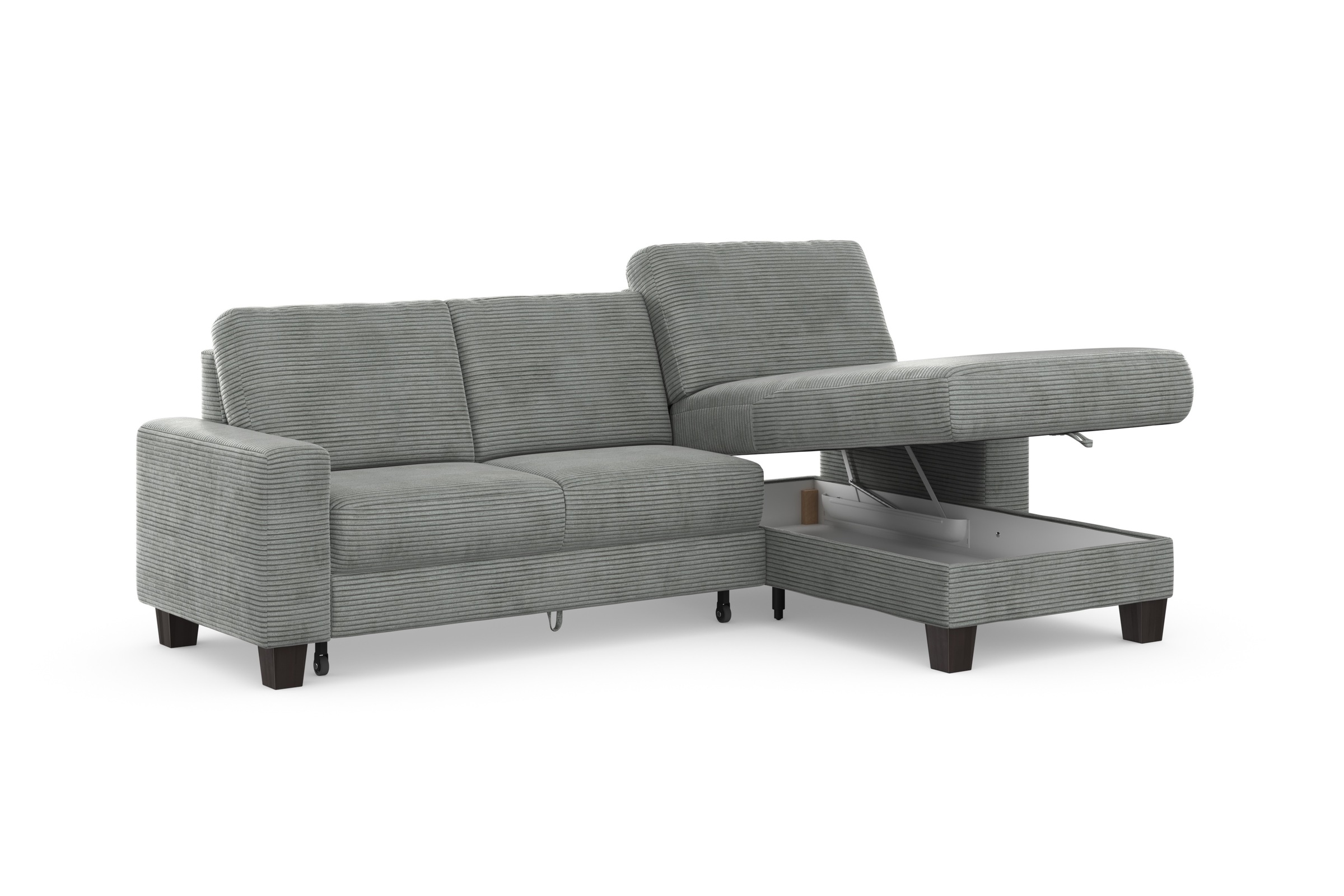 Home affaire Ecksofa »Summer L-Form«, mit Recamiere, mit oder ohne Bettfunktion und Bettkasten, Cord-Bezug