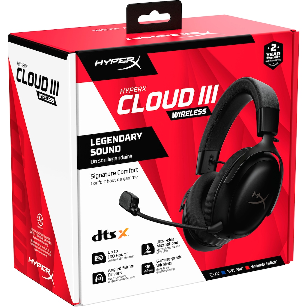 HyperX Gaming-Headset »Cloud III Wireless«, Wireless, Geräuschisolierung