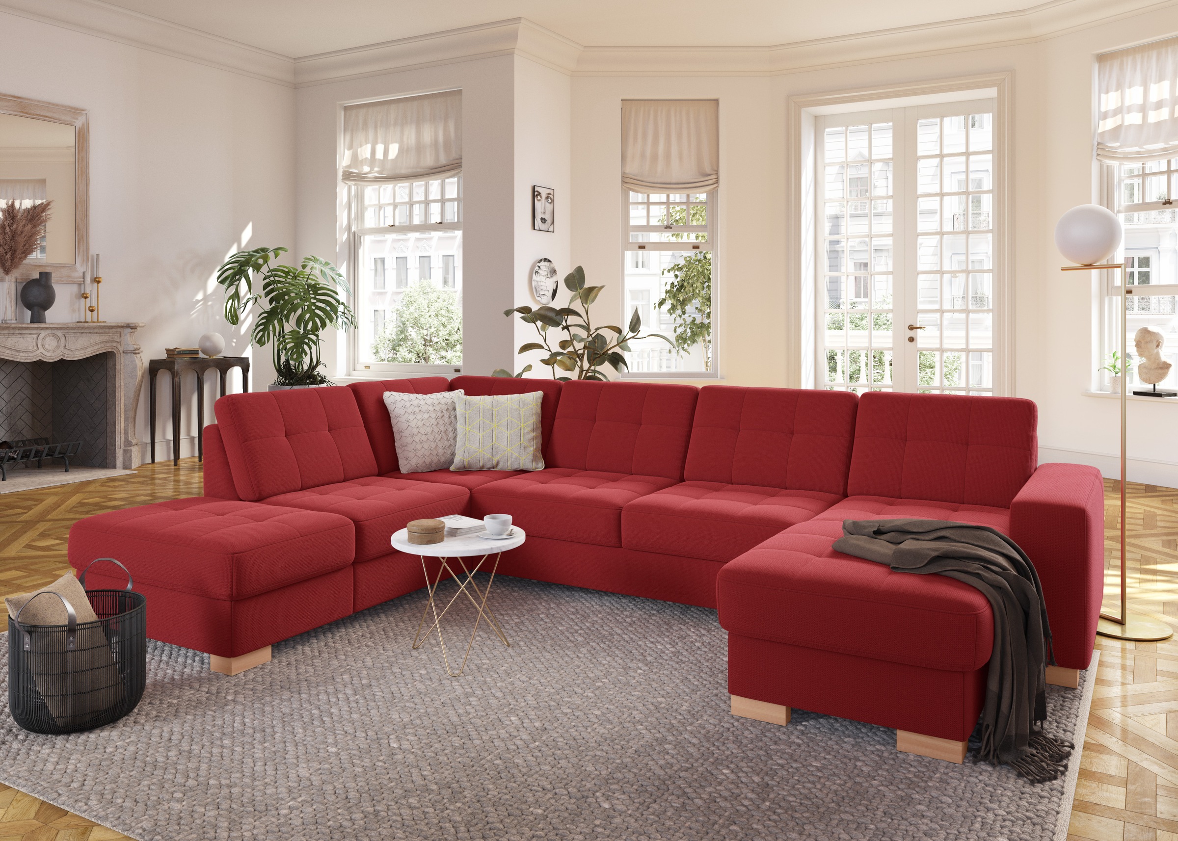 sit&more Wohnlandschaft »Quincy U-Form«, wahlweise mit Bettfunktion und Bettkasten