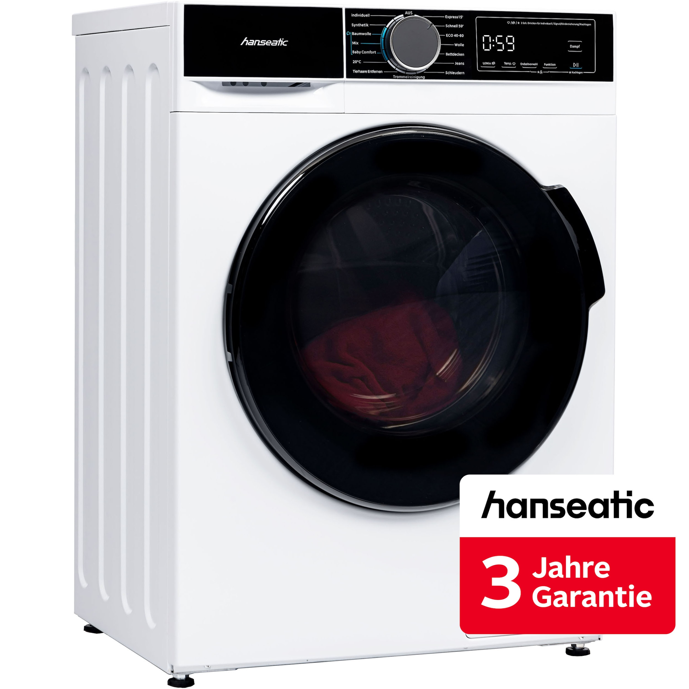 Hanseatic Waschmaschine »HWMA814B« 8 kg 1400 U/min inkl. 3 Jahre Herstellergarantie