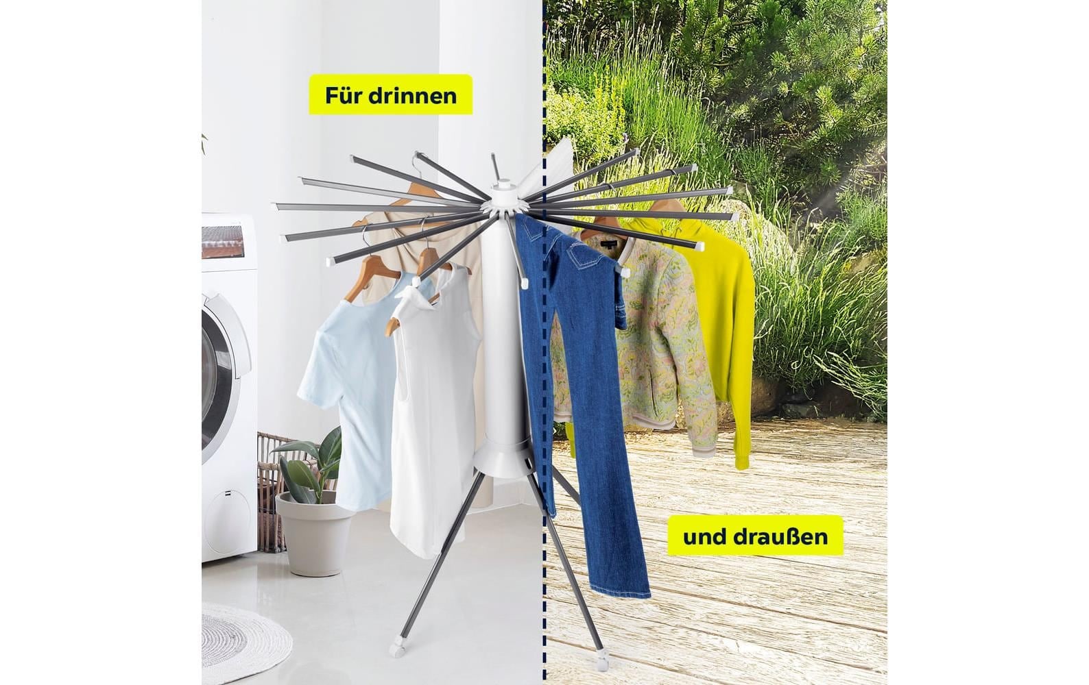 EASYmaxx Wäscheständer »8 m Leine, 20 kg Wäsche« Wäscheständer mit ausziehbaren Armen