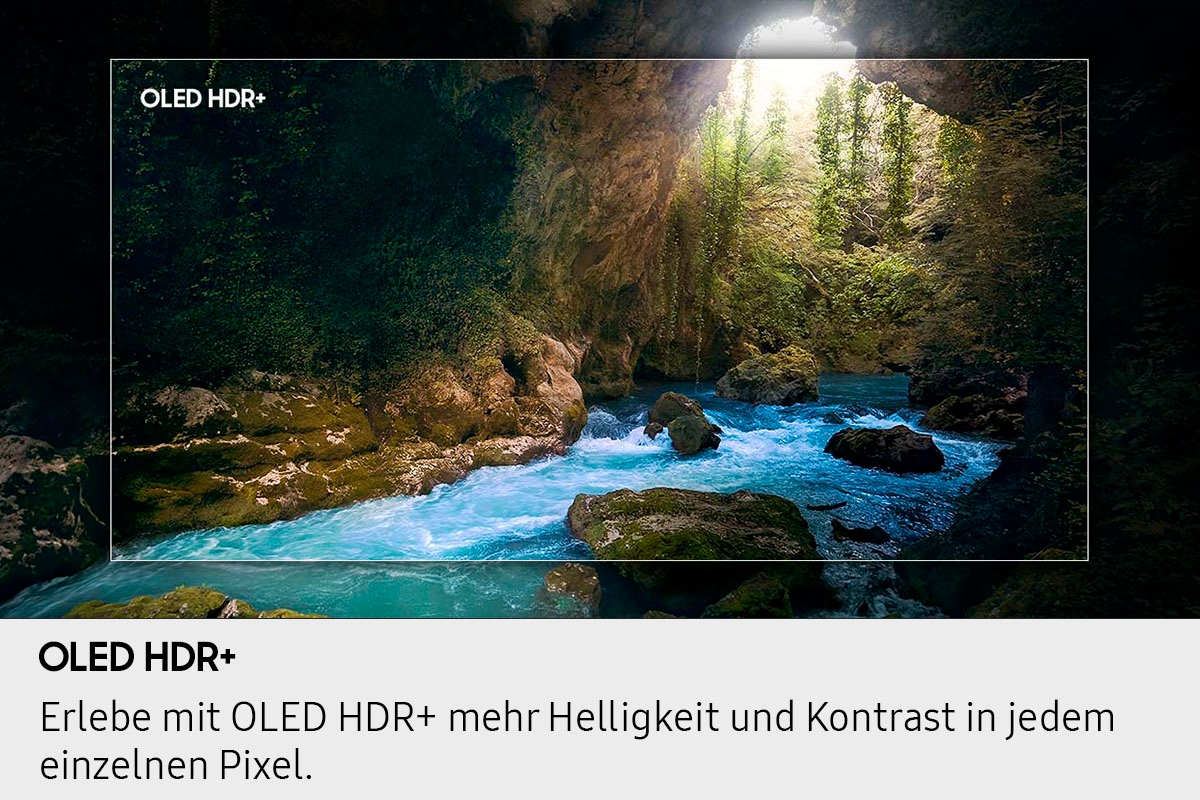 Samsung OLED-Fernseher »GQ77S90FAE«, 4K Ultra HD, Smart-TV, HDR+ & Glare Free, Dolby Atmos & AI Sound, Gaming Hub, bis zu 144Hz