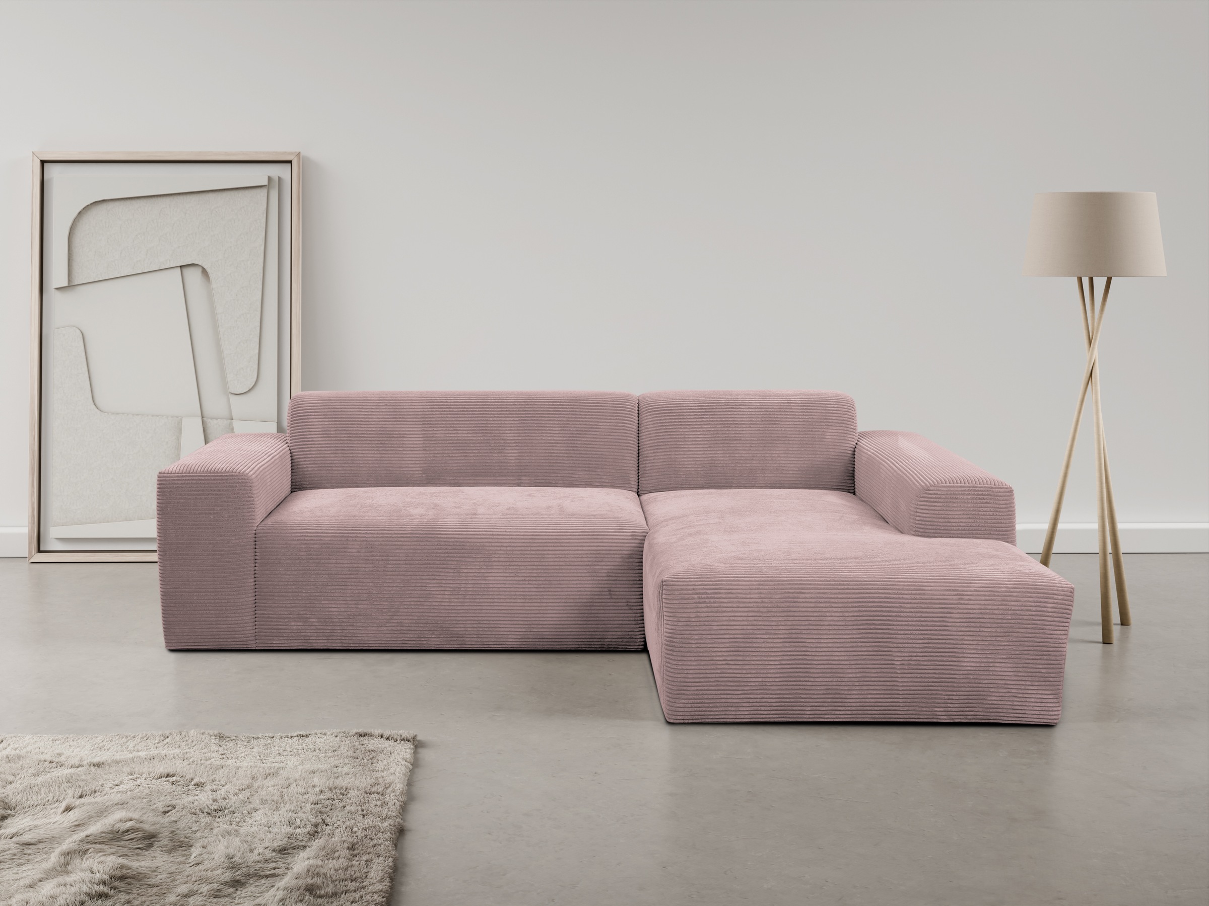 WERK2 Ecksofa »Zeus-L modern und zeitlos, Breite 253cm, bequemes Sofa«, Cur günstig online kaufen