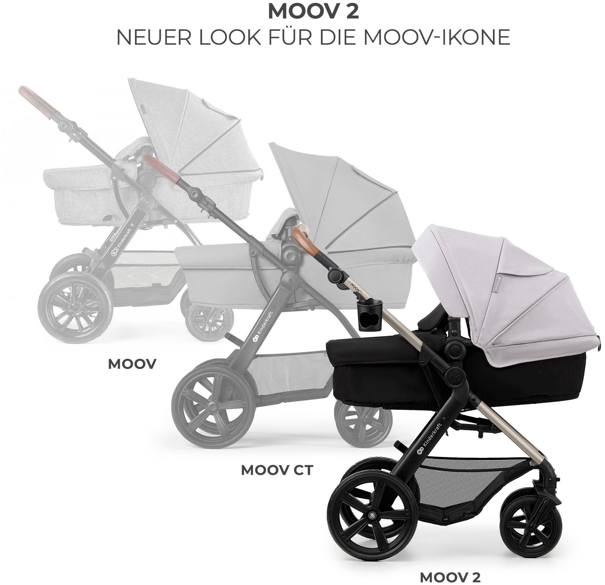 Kinderkraft Kombi-Kinderwagen »MOOV 2 3IN1« 27 kg mit EVA-Rädern