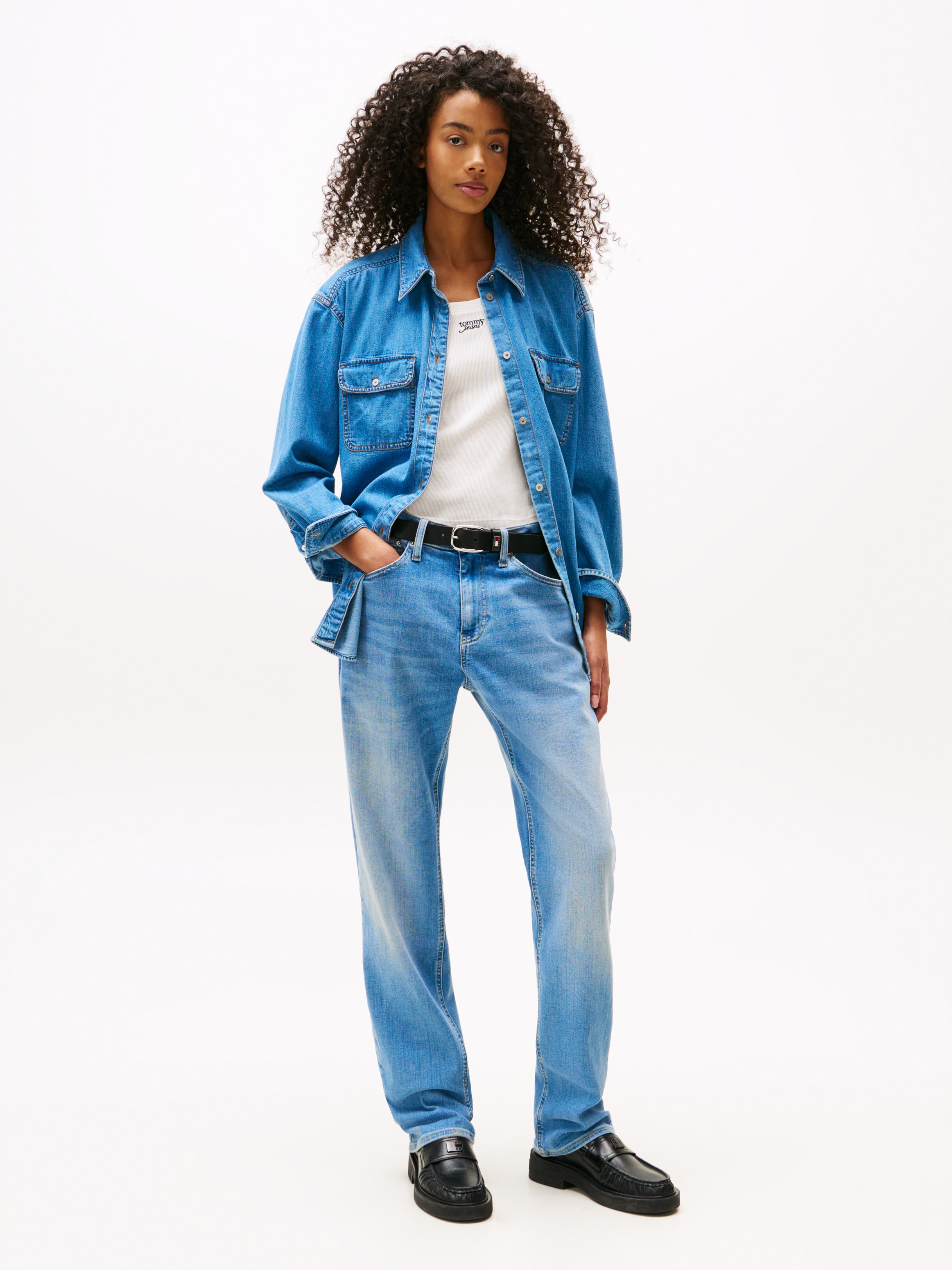 Tommy Jeans Jeansbluse »LS RELAXED DENIM SHIRT EXT«