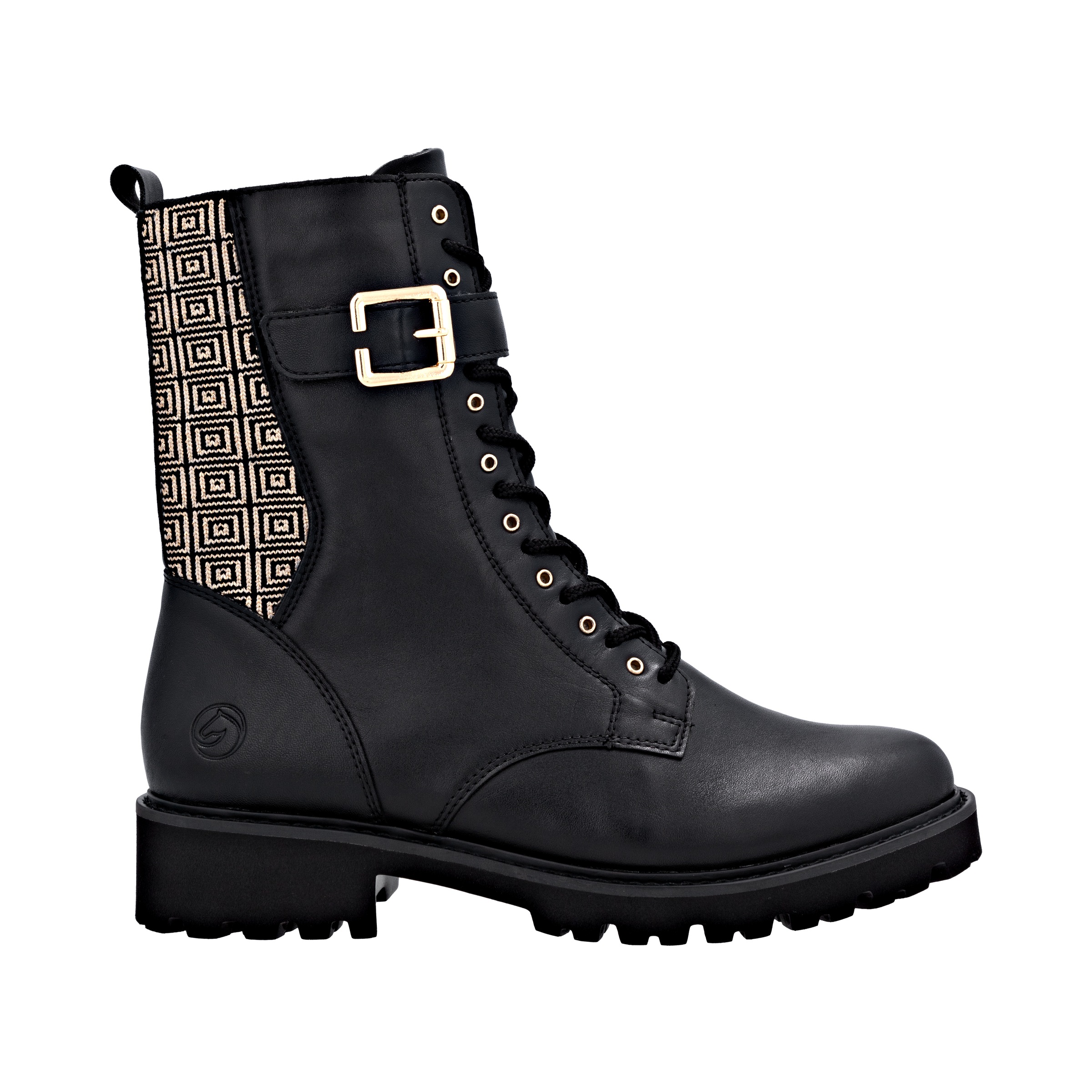 Remonte Schnürstiefelette, Schnürboots, Profilsohle, Blockabsatz, mit Innenreißverschluss
