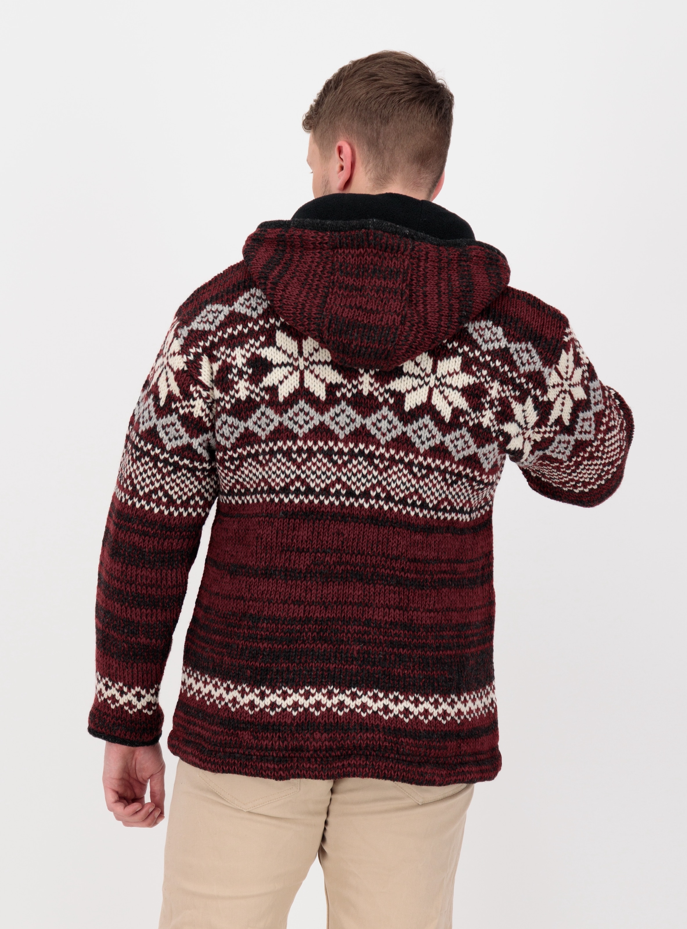 DEPROC Active Strickfleecejacke »LHOTSE MEN«, mit Kapuze und weichem Fleece gefüttert