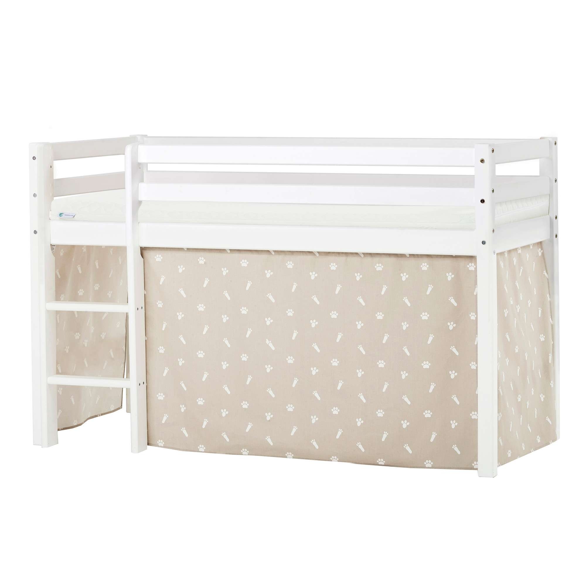 Hoppekids Hochbett »ECO Dream, Kinderbett, Spielbett, Halbhohes Bett aus Massivholz«, inkl. Vorhang-Set Creator, Bettgröße & Matratze wählbar