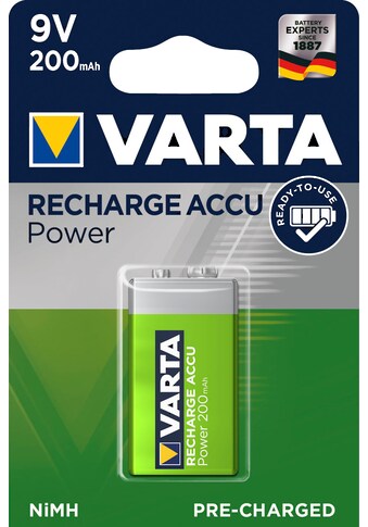 VARTA Batterie »RECHARGE ACCU Power vorgeladener 9V NiMH Akku (200mAh) -... kaufen
