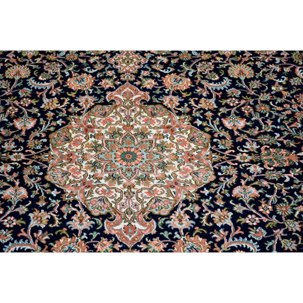 Kayoom Seidenteppich »Kashan 8410«, rechteckig, 10 mm Höhe, Einzelstück mit Zertifikat, Wohnzimmer
