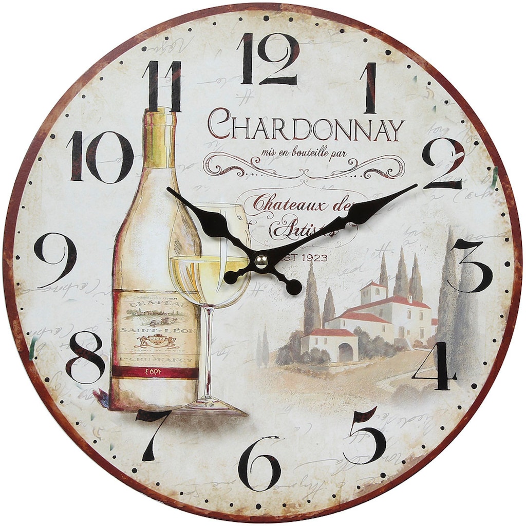 Ambiente Haus Wanduhr »Wanduhr - Wein 28cm«