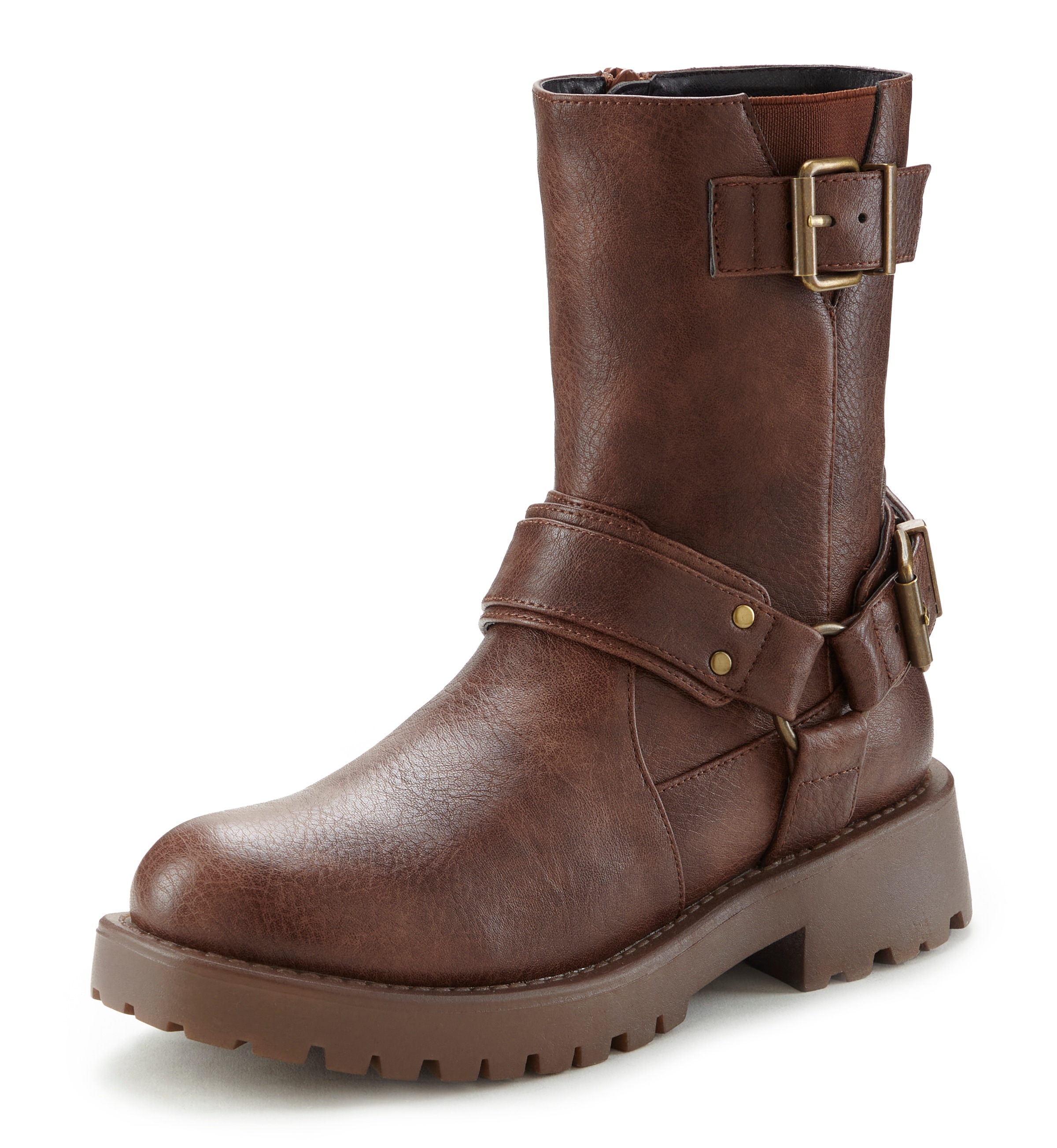 LASCANA Bikerboots, mit trendigen Zierschnallen, Stiefel, Stiefelette