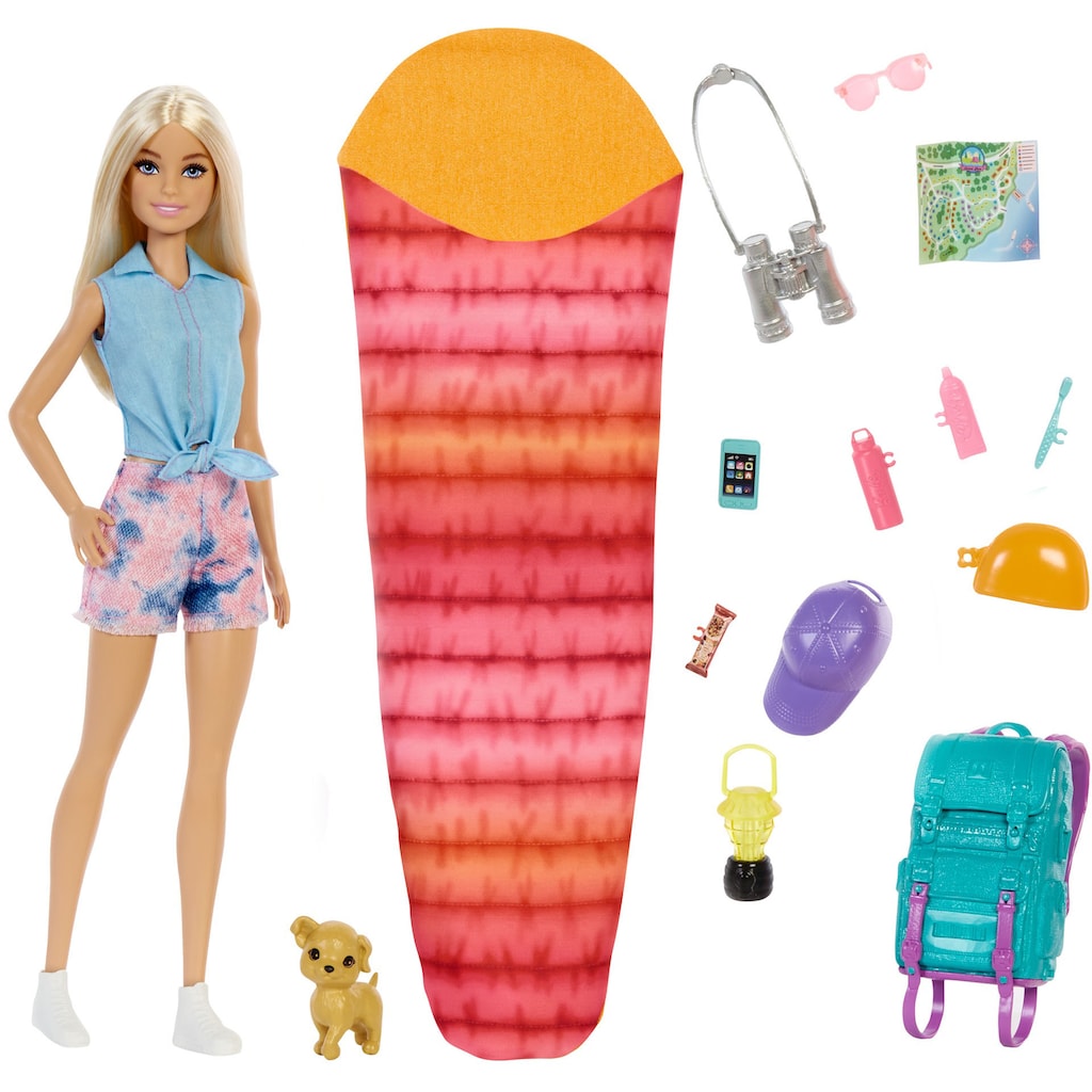 Barbie Anziehpuppe »It takes two Camping-Set inkl. Malibu Puppe, Hund & Zubehör«