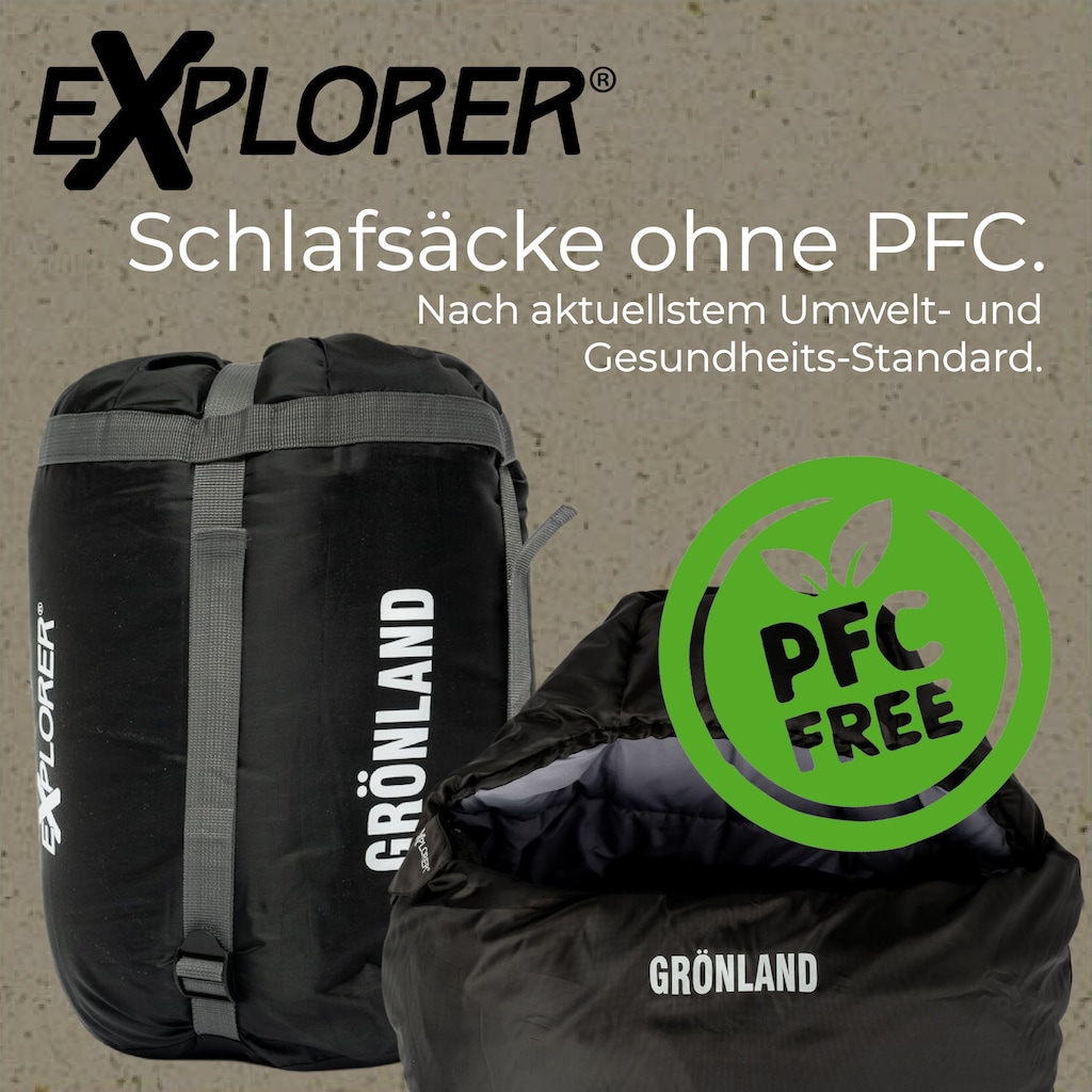 EXPLORER Mumienschlafsack »Grönland Camping Schlafsack 230x82x55cm Outdoor warm«, (+0°C bis -23°C Frühling/Sommer/Herbst/Winter Reise Festival)