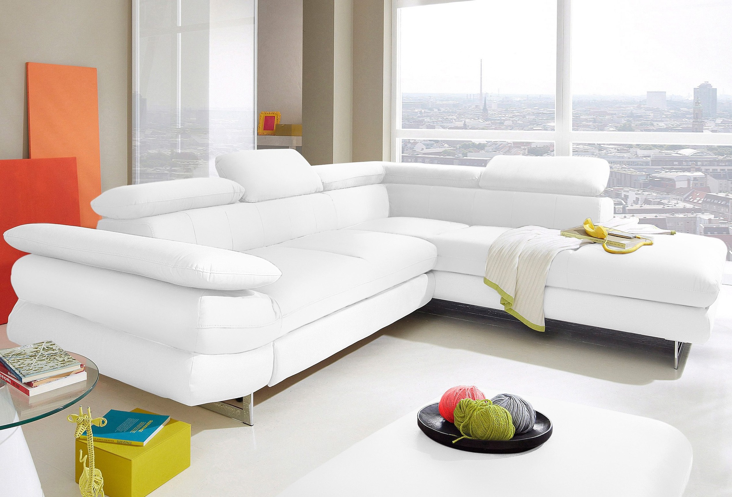 COTTA Ecksofa »Solution L-Form« mit Arm- & Kopfteilverstellung, wahlweise m günstig online kaufen