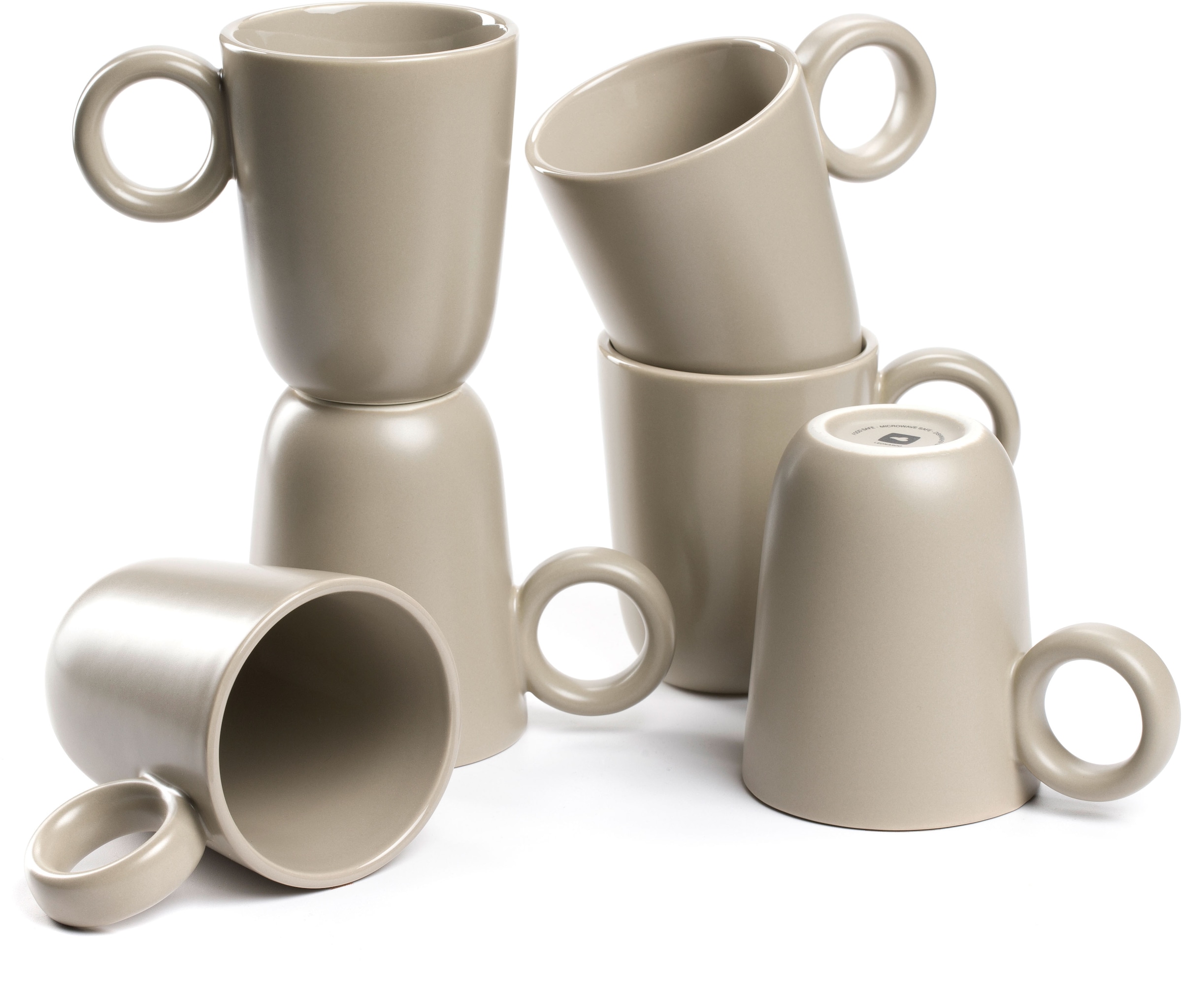 LEONARDO Tasse »Keramiktasse, ROMA, 6er-Set«, (Set, 6 tlg.), spülmaschinengeeignet