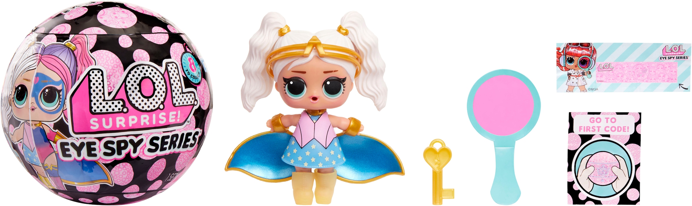 L.O.L. SURPRISE! Anziehpuppe »L.O.L. Surprise Eye Spy Tots«, mit magischem Farbwechsel; Lieferung erfolgt sortiert