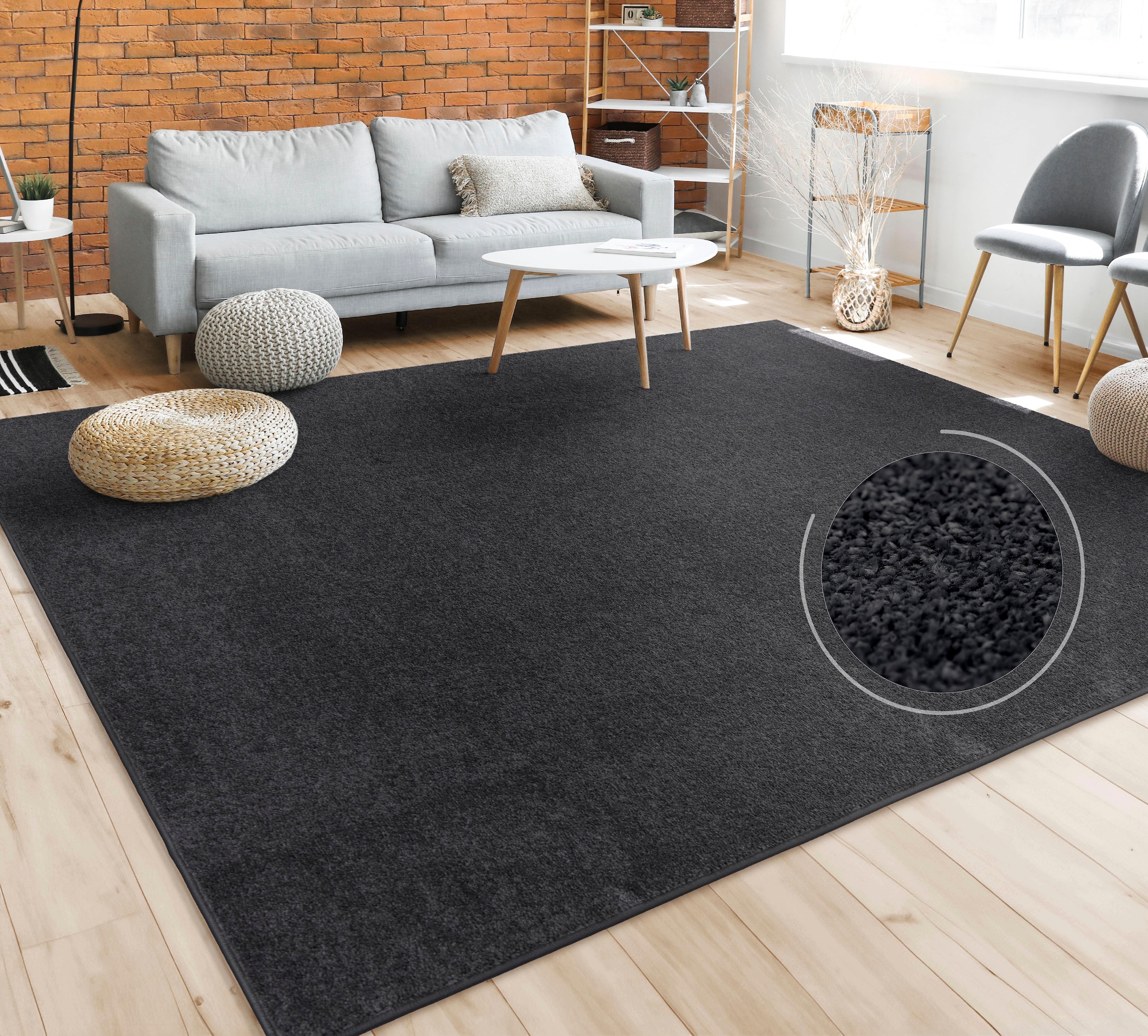 Paco Home Teppich »Porto 890«, rechteckig, 13 mm Höhe, Kurzflor, Uni-Farben günstig online kaufen