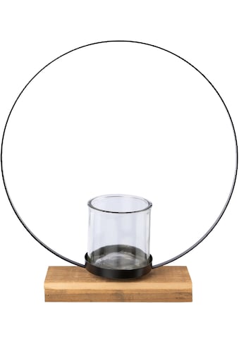 Creativ deco Teelichthalter, (1 St.), auf edlem Holzfuß, Höhe ca. 39 cm kaufen