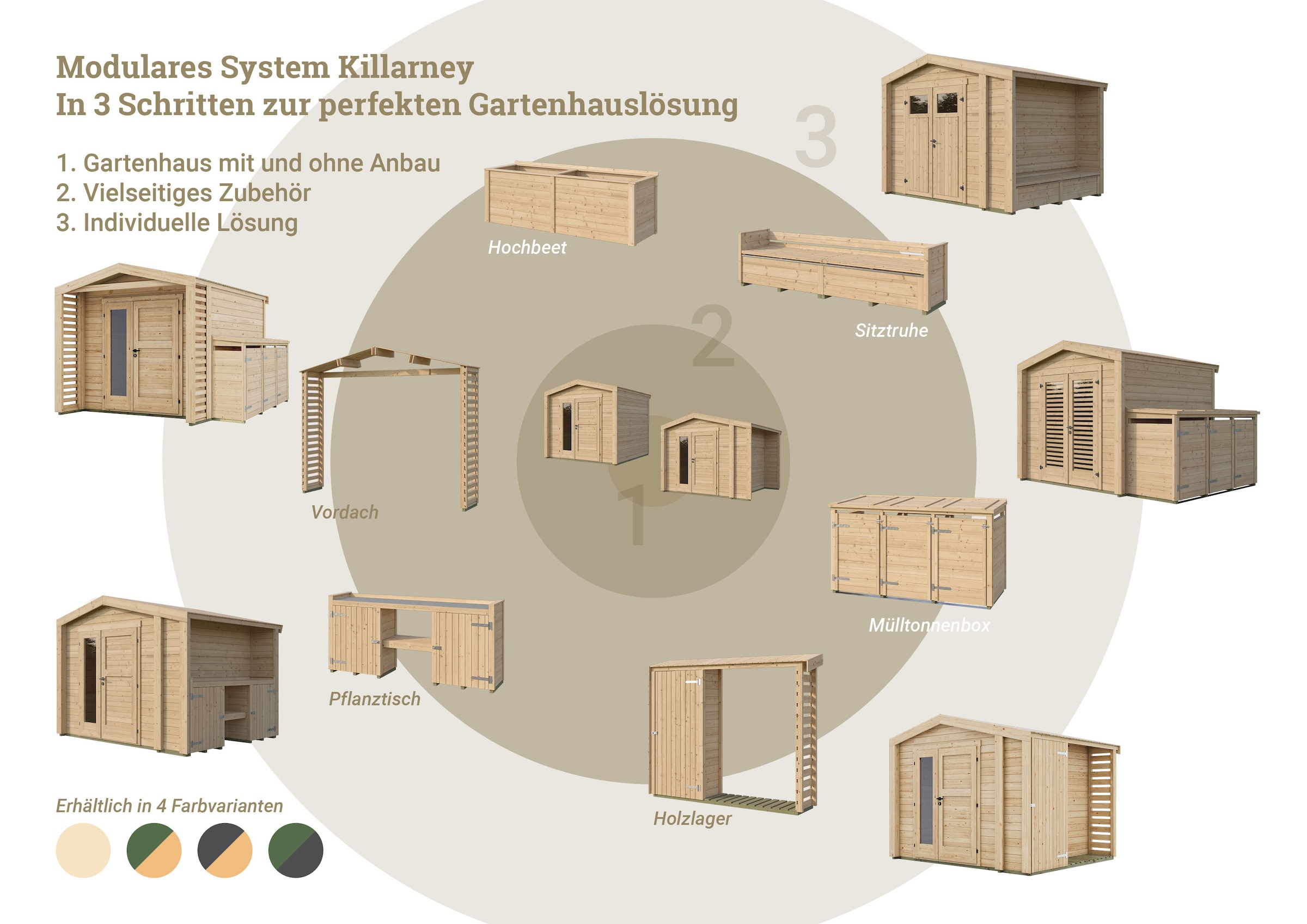 weka Gartenhaus »Killarney« Doppeltür mit Lamellen, inkl. Sitztruhe