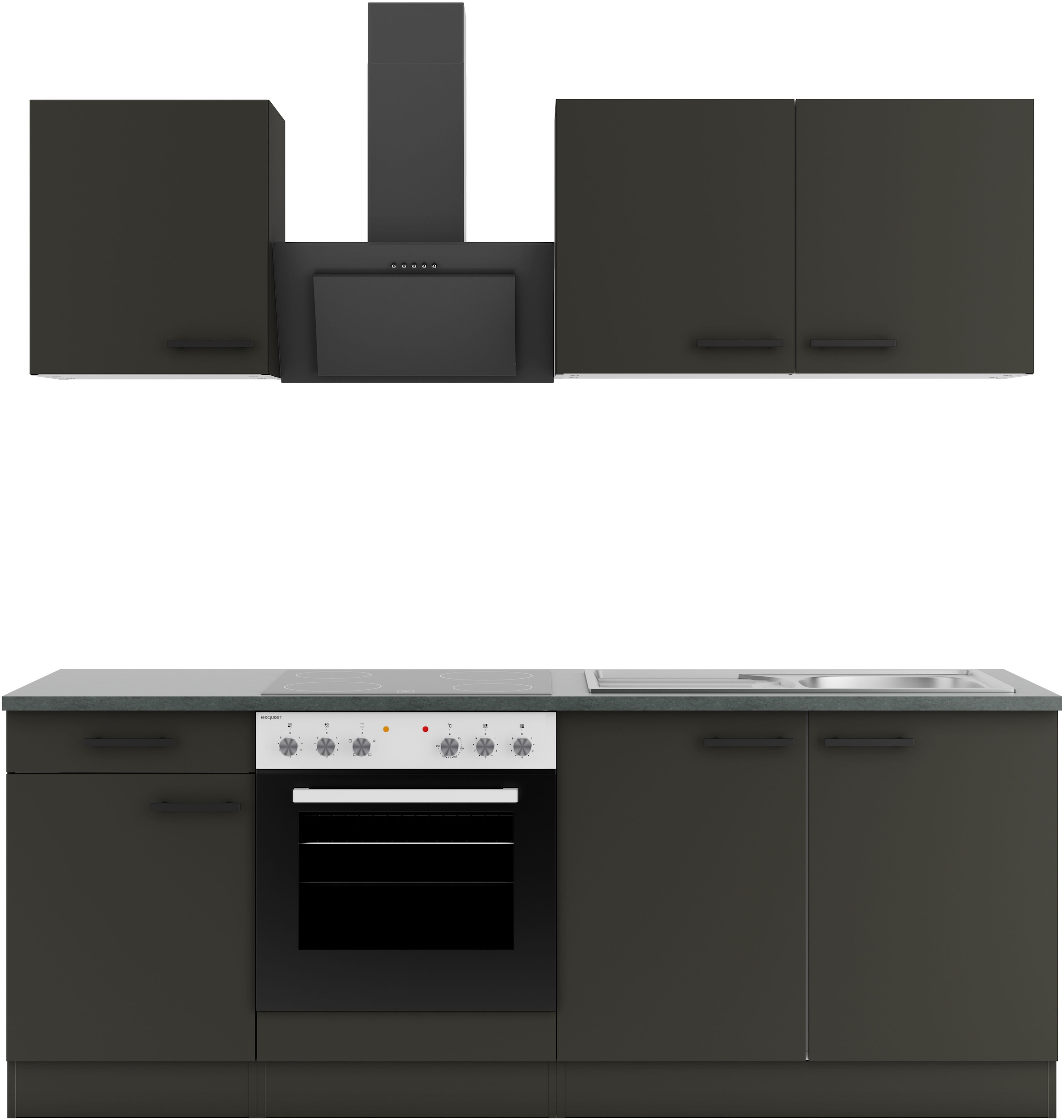 OPTIFIT Küchenzeile »Palma« Breite 210 cm, wahlweise mit E-Geräten, seitenv günstig online kaufen