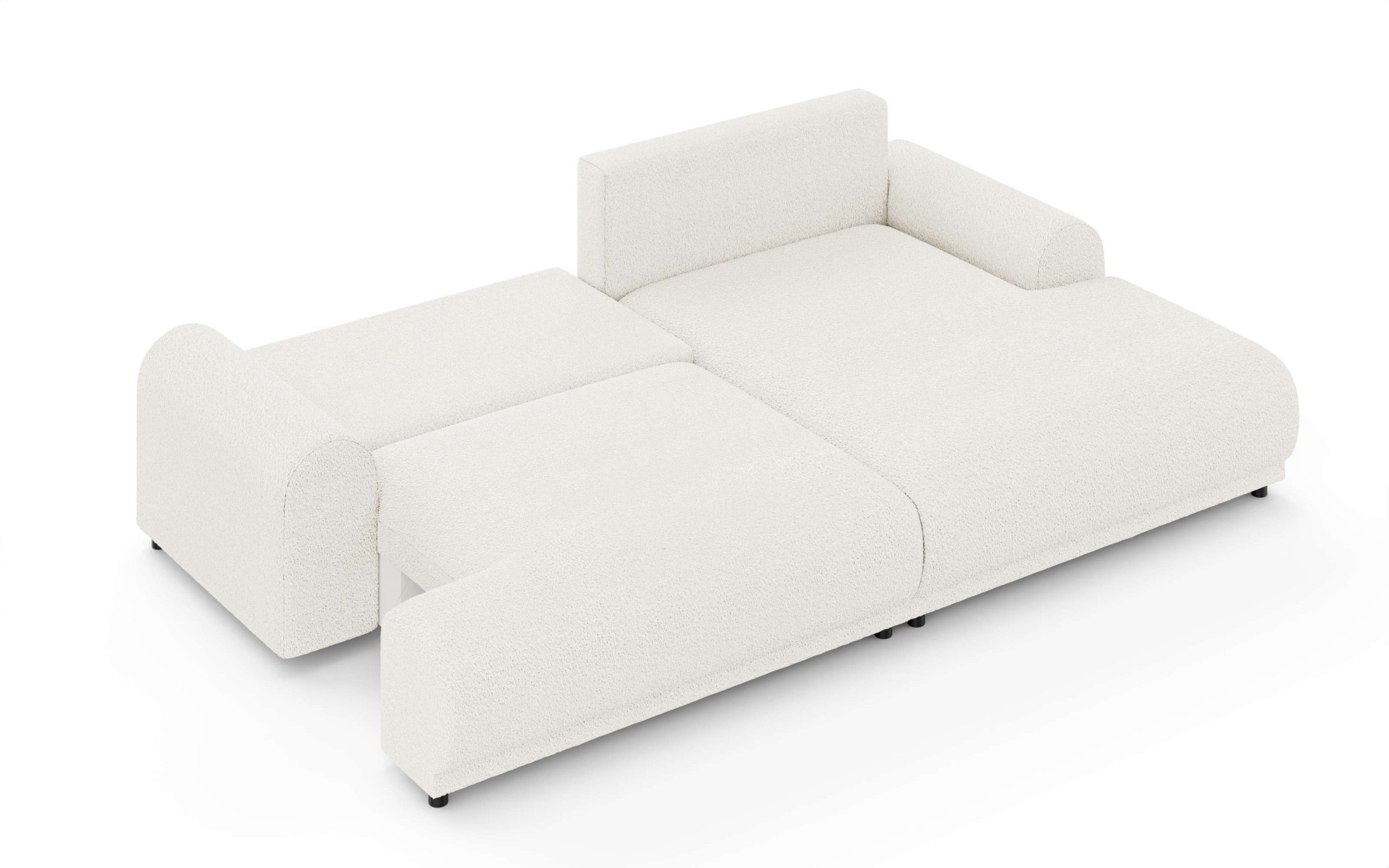INOSIGN Ecksofa »Marsby, mit Bettfunktion und Bettkasten, Maße: B/H/T 242/65/145 cm«, L-Form mit Wellenunterfederung, Recamiere links oder rechts bestellbar