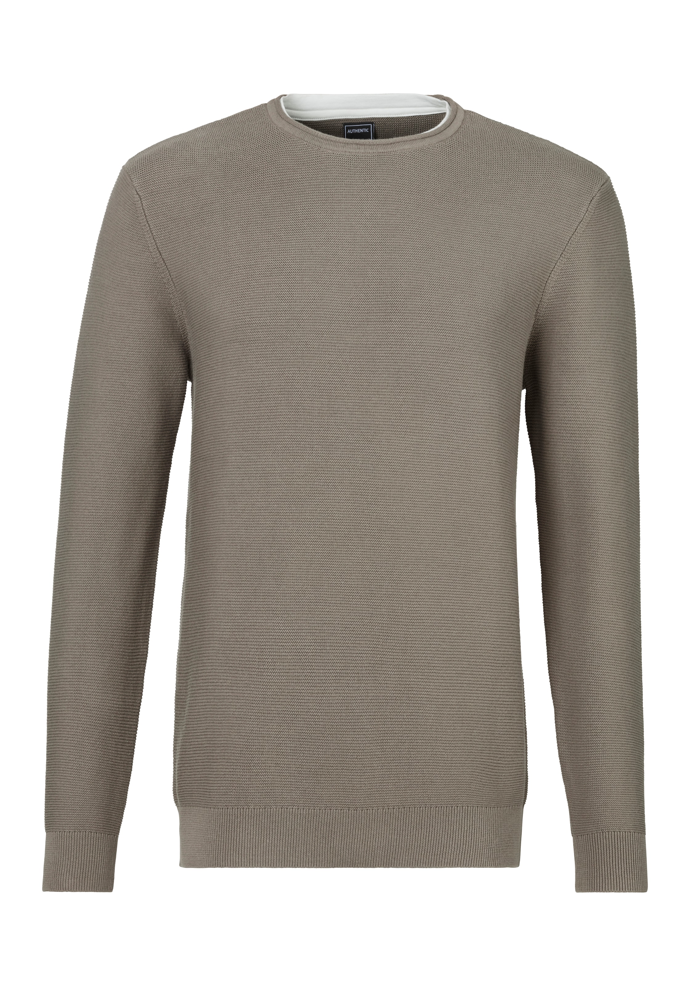 AUTHENTIC LE JOGGER Strickpullover, mit Double-Layer Optik, Pullover aus reiner Baumwolle