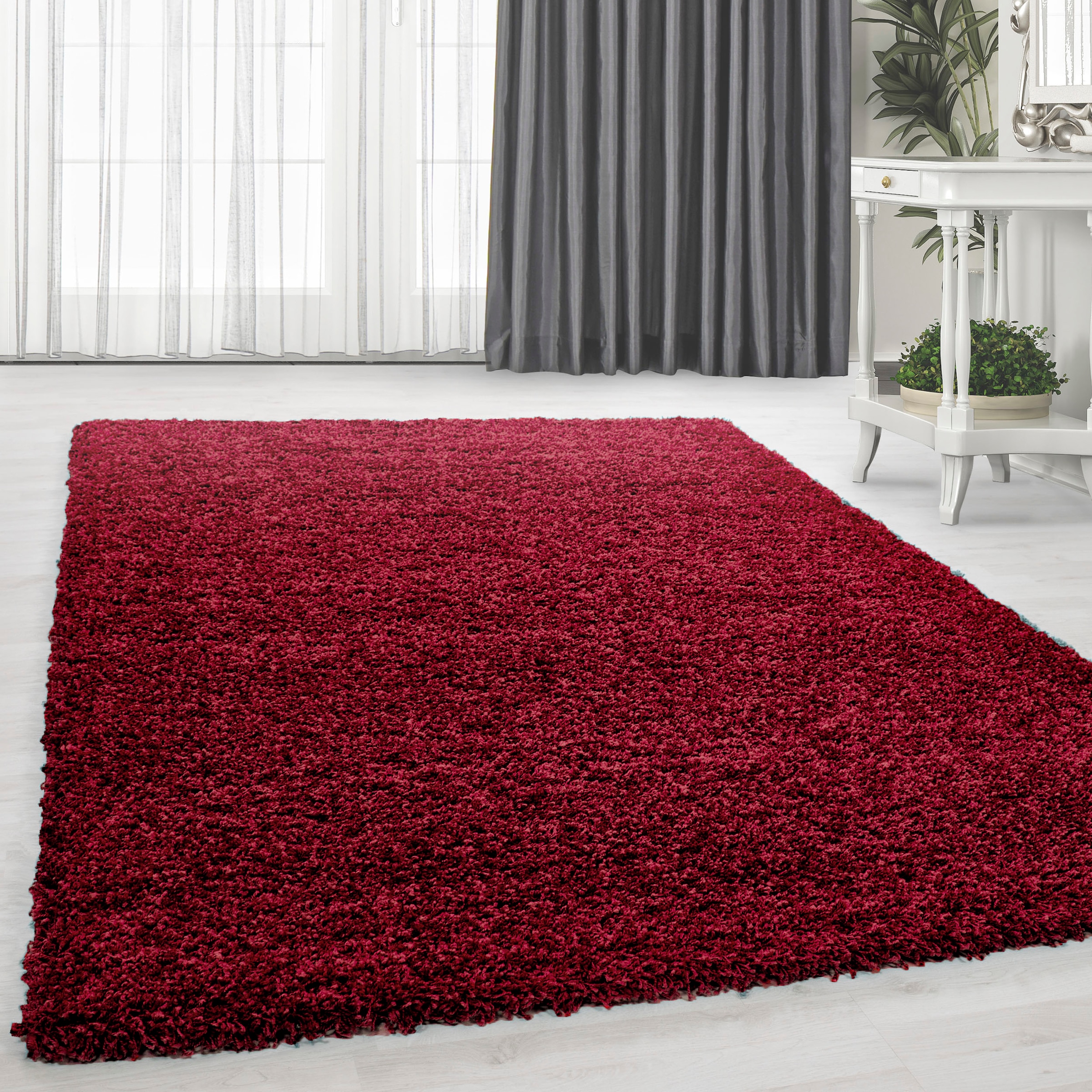 Home affaire Hochflor-Teppich »Viva«, rechteckig, 45 mm Höhe, Uni Farben, e günstig online kaufen