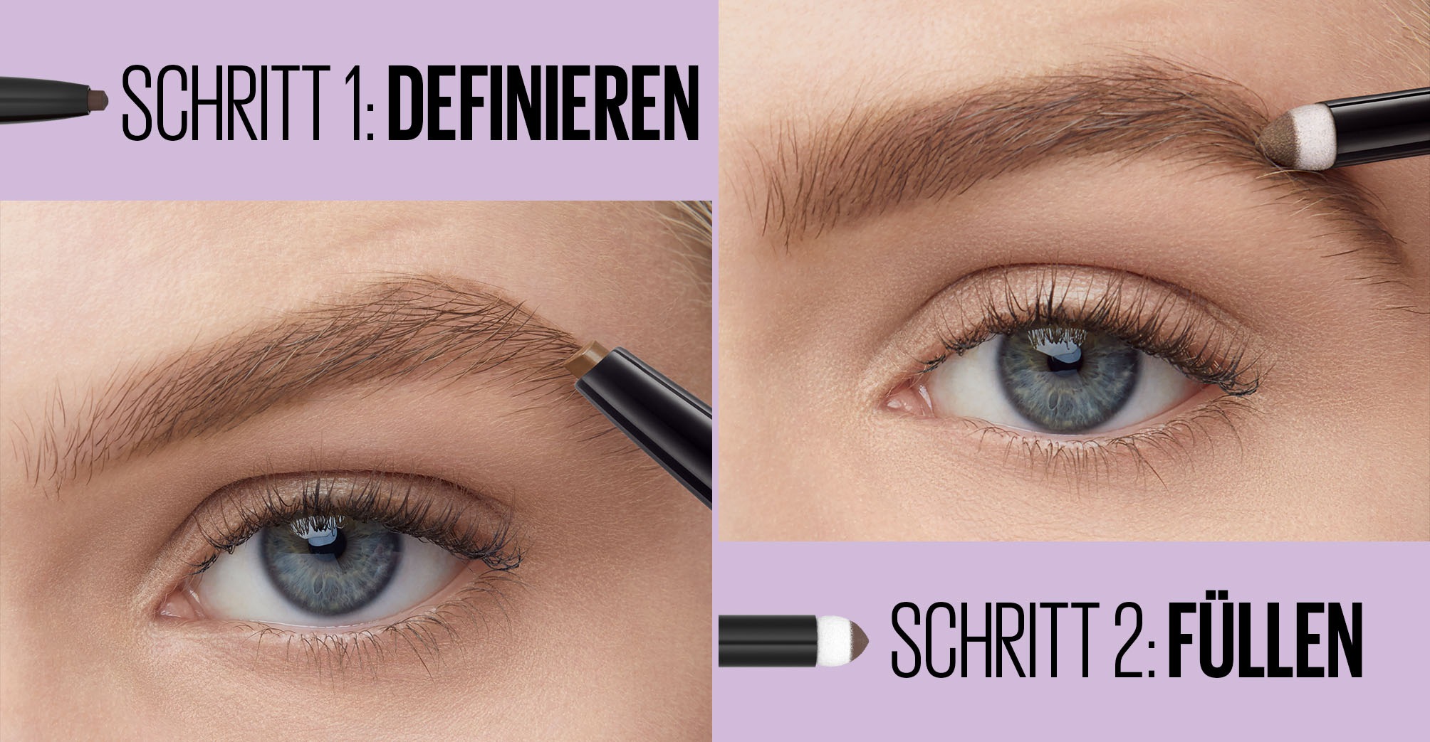 MAYBELLINE NEW YORK Augenbrauen-Stift »EXPRESS BROW SATIN DUO« mit Duo-Applikator