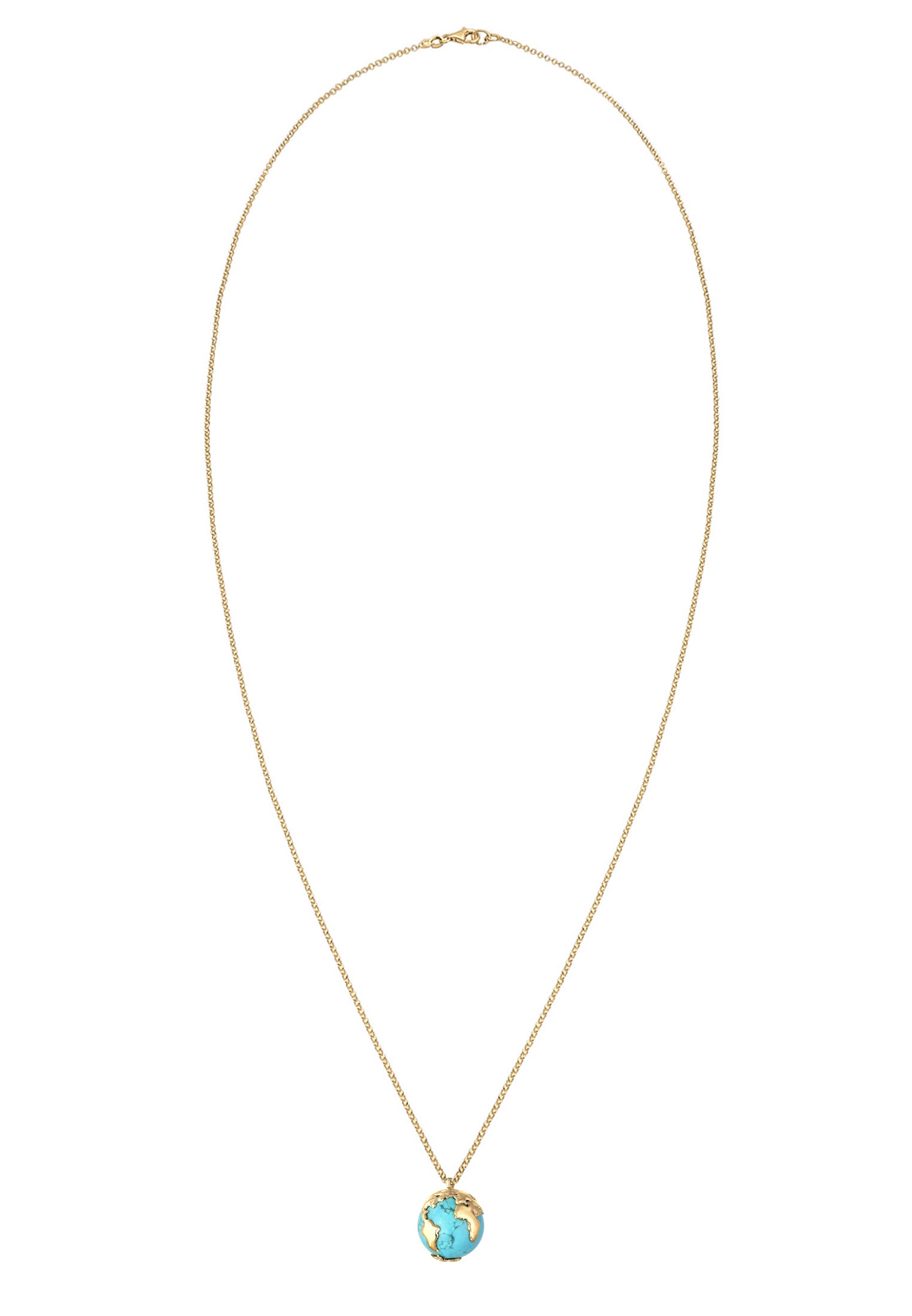 Elli Kette mit Anhänger »Globus Synthetischer Türkis 925 Sterling Silber«