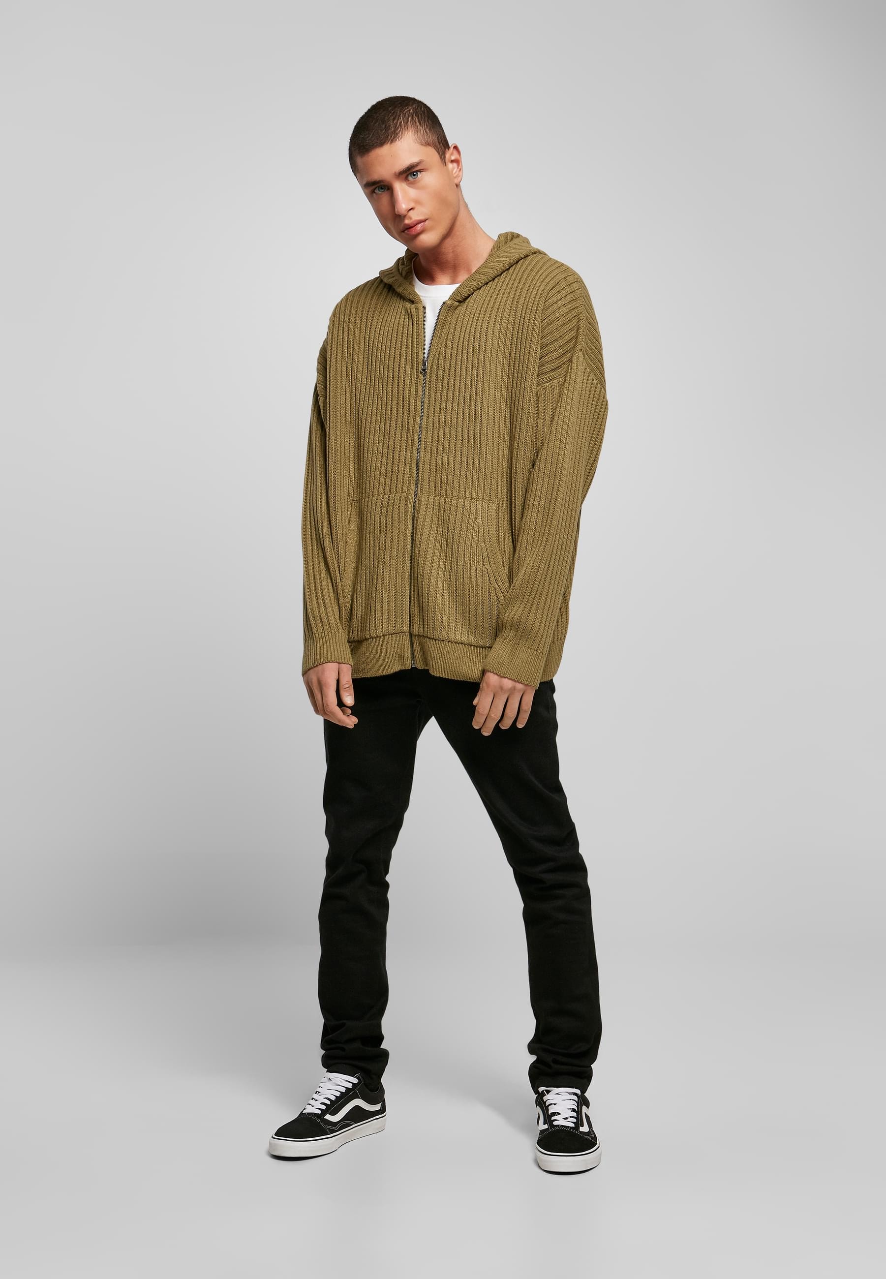 URBAN CLASSICS Kapuzensweatshirt »Urban Classics Herren Knitted Zip Hoody«, 1 Stk.
