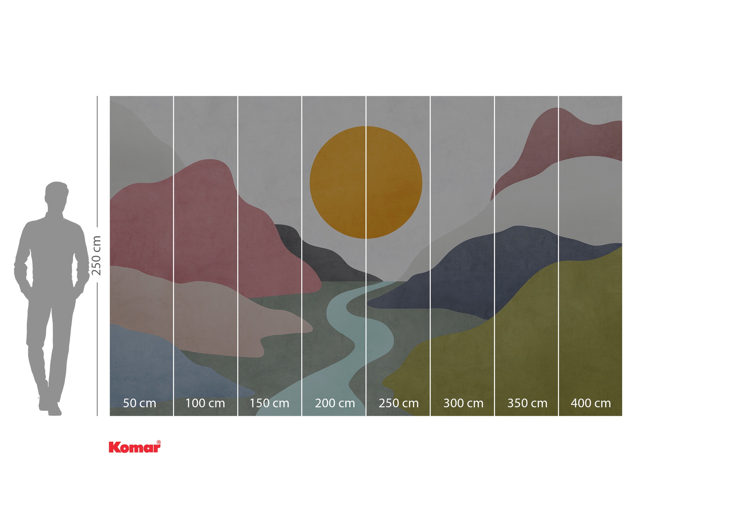 Komar Fototapete »Digitaldruck Vlies - Velvety Valley - Größe 400 x 250 cm«, bedruckt-floral-geblümt-gemustert-tropisch, Wohnzimmer, Schlafzimmer