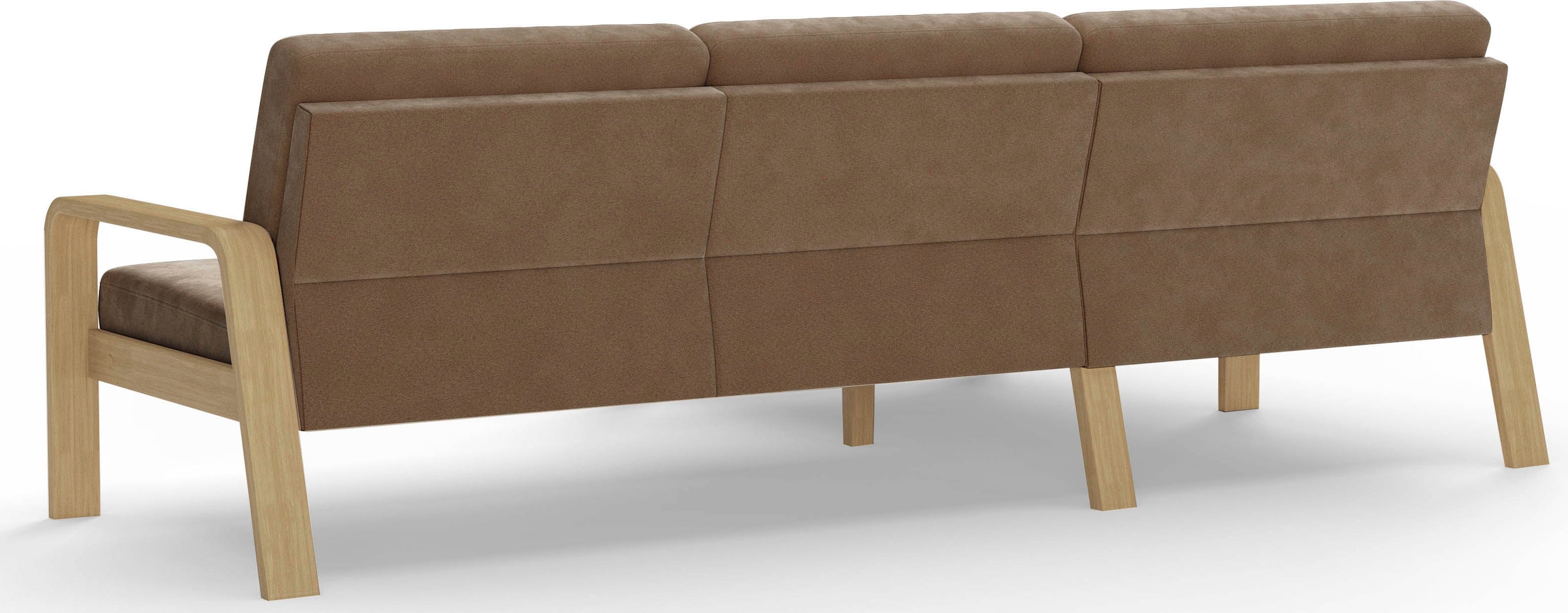 sit&more Ecksofa »Kolding L-Form« Armlehnen aus Buchenholz in natur, verschiedene Bezüge und Farben