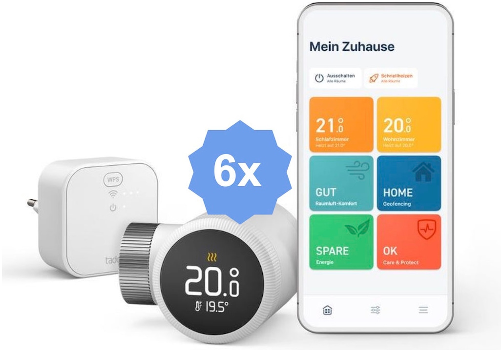 Tado Heizkörperthermostat »Bridge + 6x Smartes Heizkörperthermostat (Line X günstig online kaufen