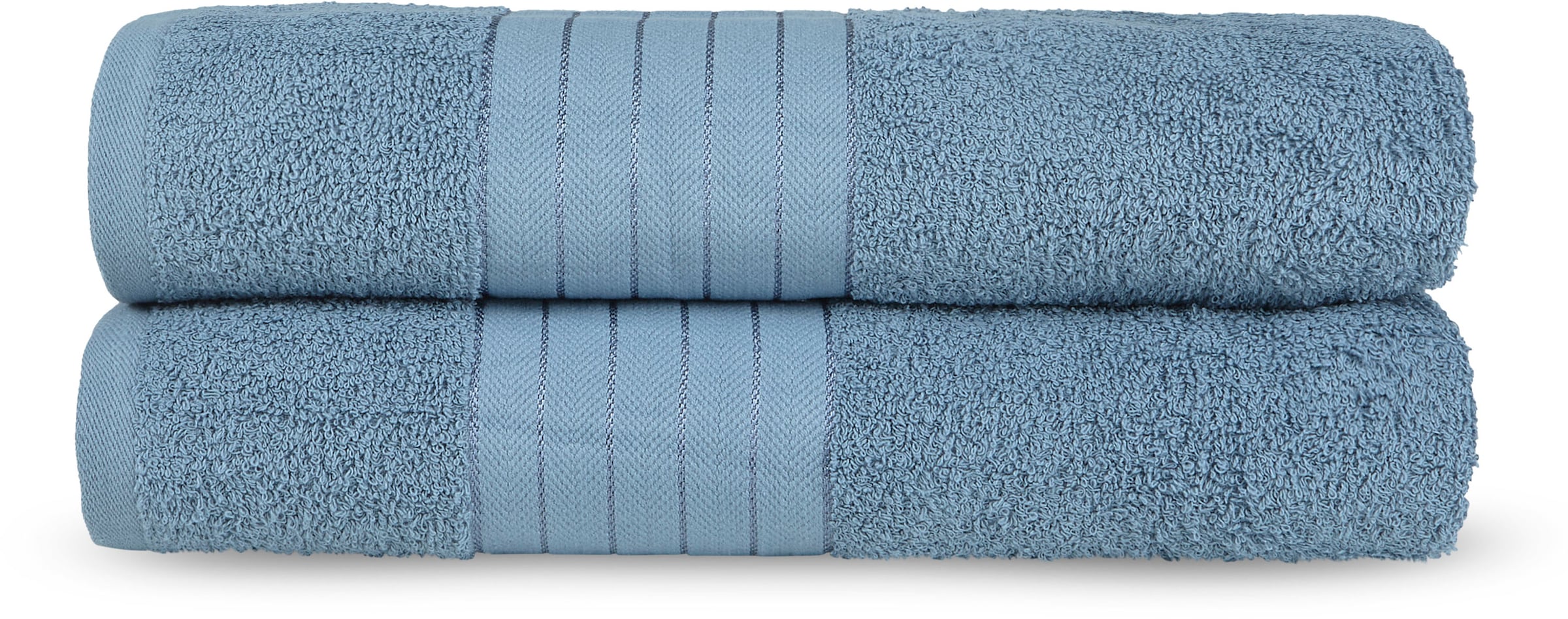good morning Badetuch »Uni Towels«, (2 St., 2er Set Badetücher 70 x 140 cm), Baumwolle, Walkfrottee, Bordüre, 500 GSM, Einfarbig, ohne Aufhängung