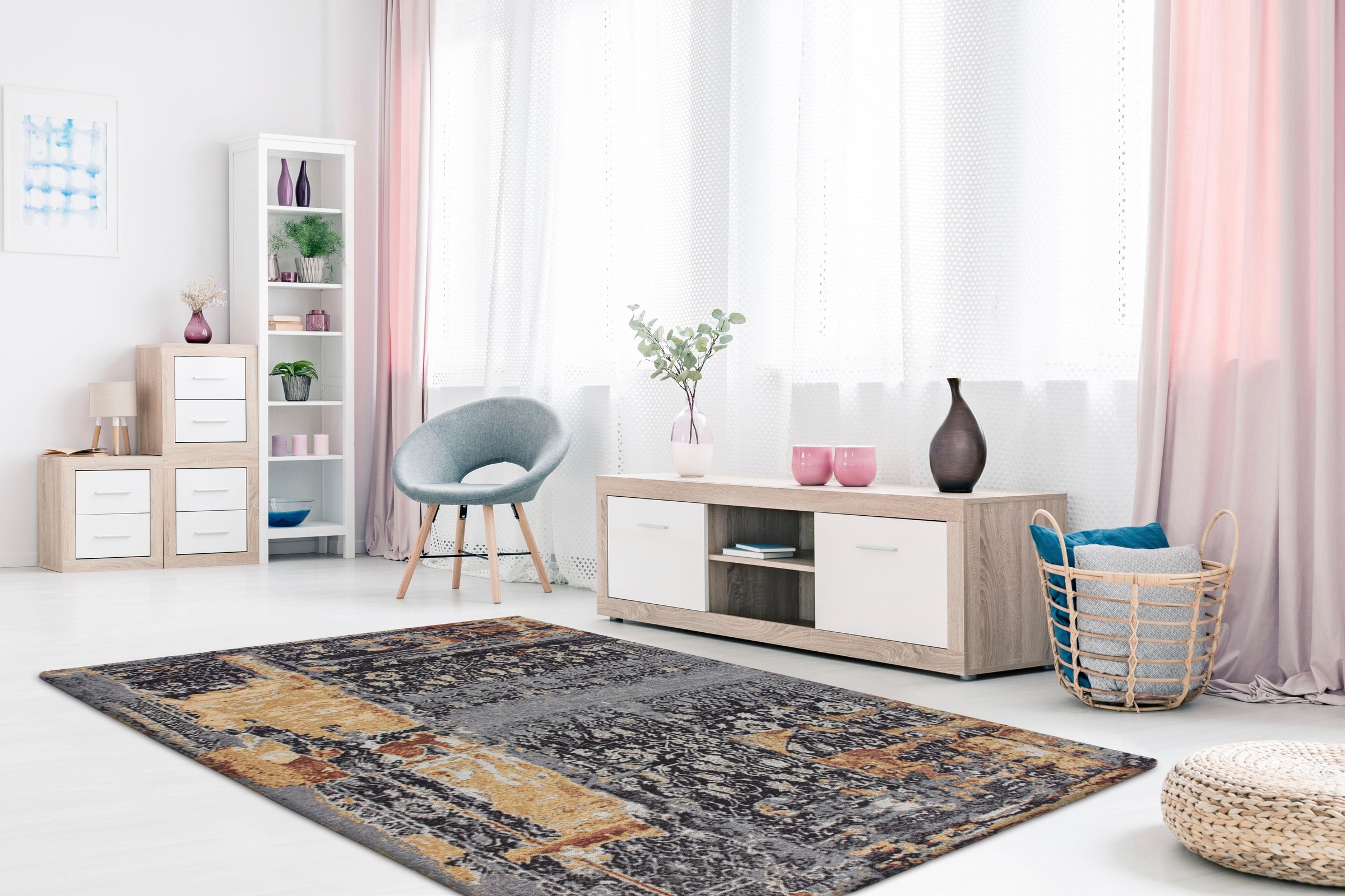 calo-deluxe Teppich »Ophir 988«, rechteckig, 8 mm Höhe, Kurzflor, Wohnzimmer