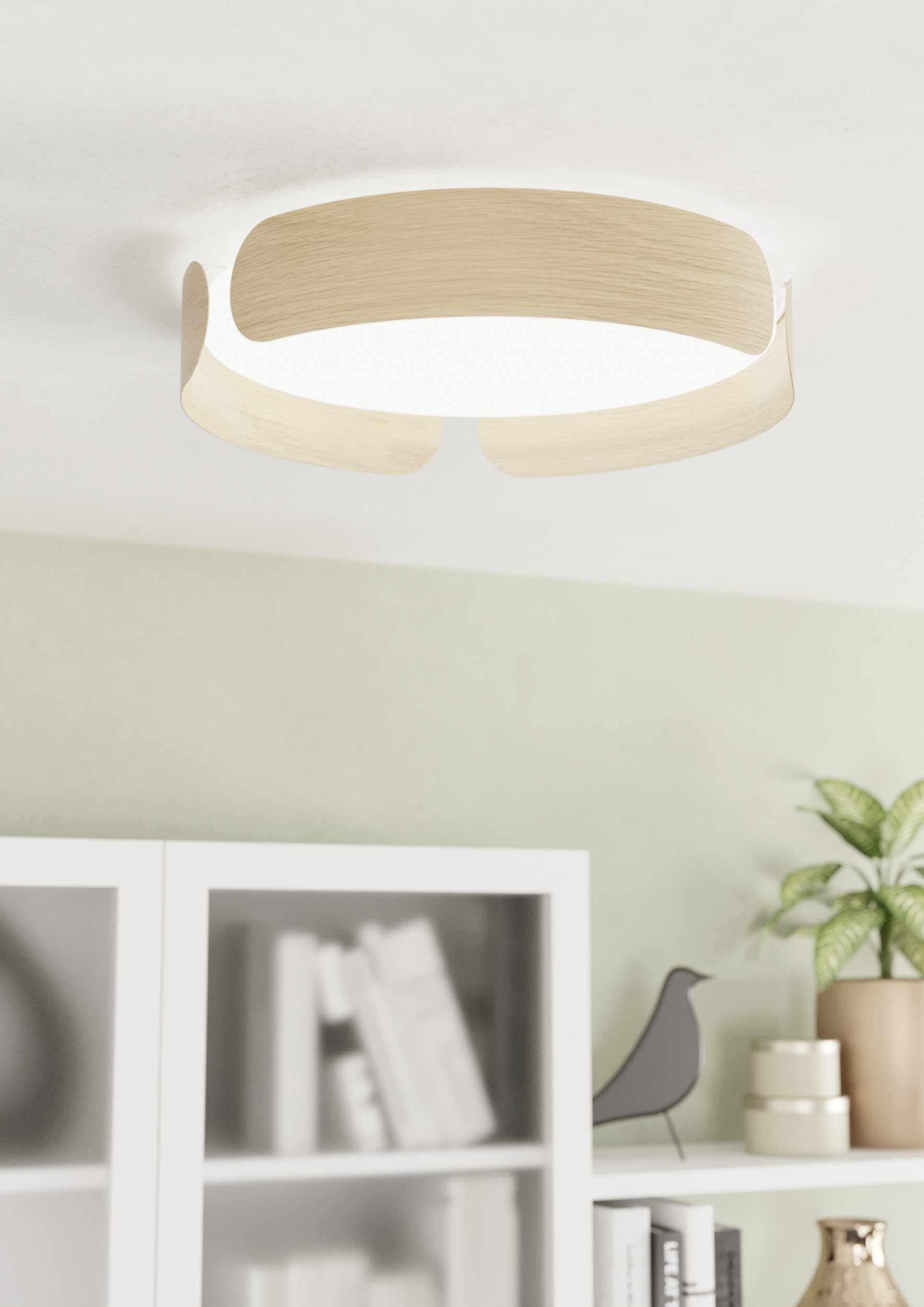 EGLO LED Deckenleuchte »VALCASOTTO Deckenlampe - Stahl, Holz - LED - 20W - günstig online kaufen