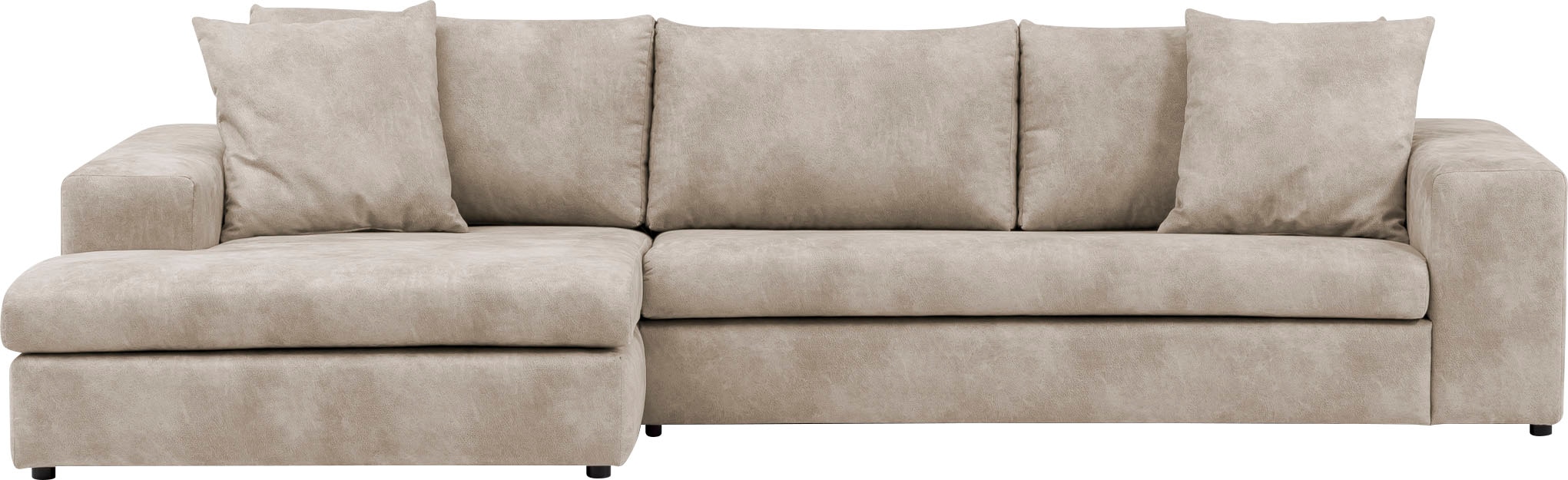andas Ecksofa »SLEETLAND XXL in Samtvelours oder Vintage-Leder-Optik, L-Form,«, besonders groß und bequem