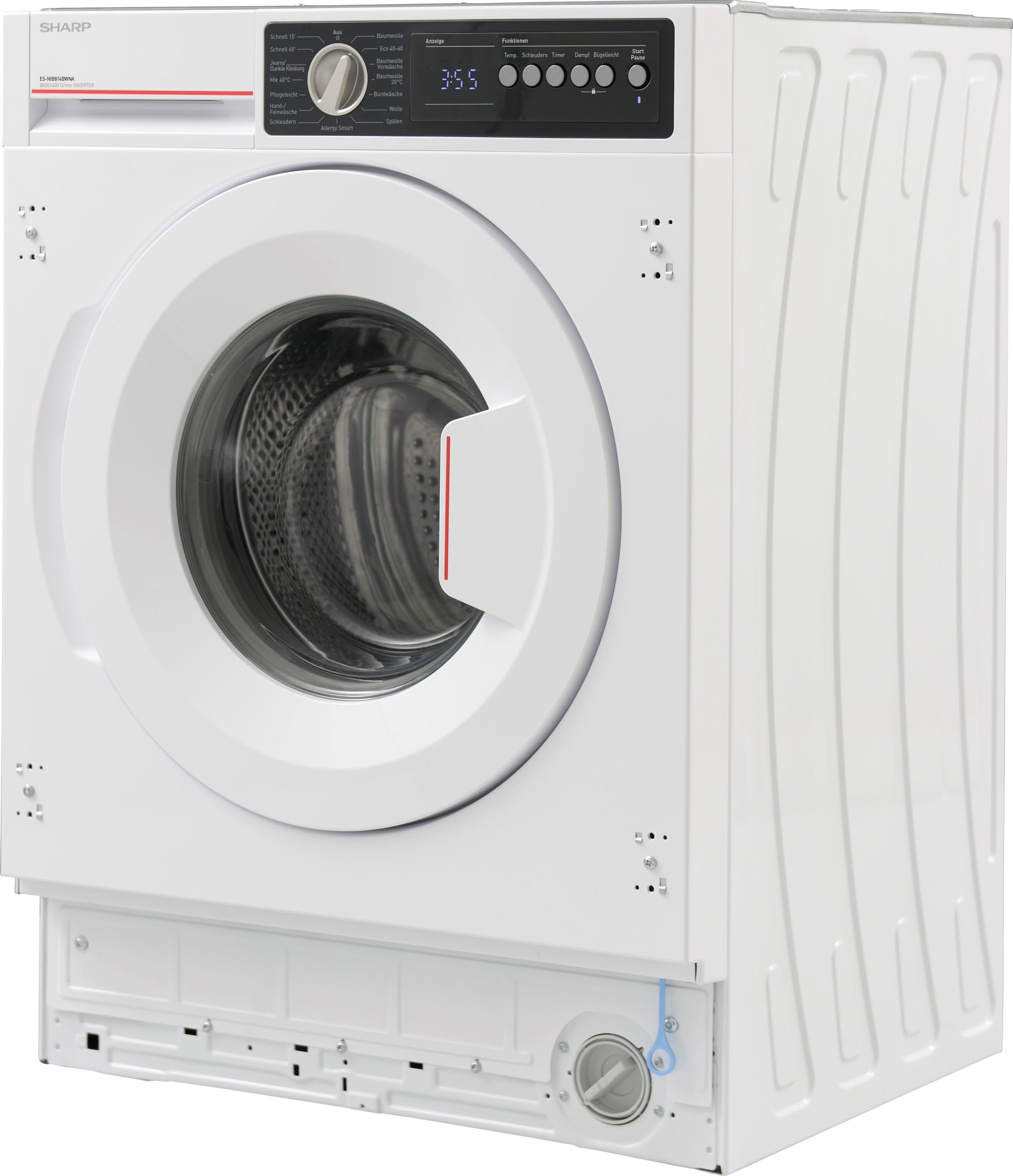 Sharp Einbauwaschmaschine »ES-NIB814BWNA-DE«, 8 kg, 1400 U/min günstig online kaufen