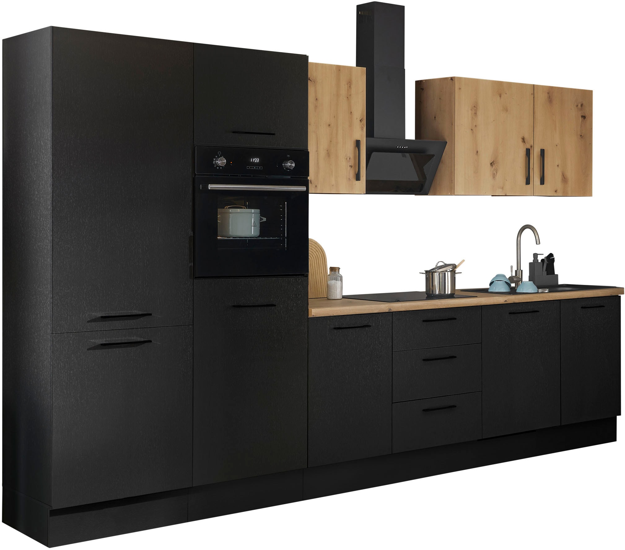 BASIC by Balculina Küchenzeile »Turin«, Breite 340 cm, wahlweise mit E-Geräten